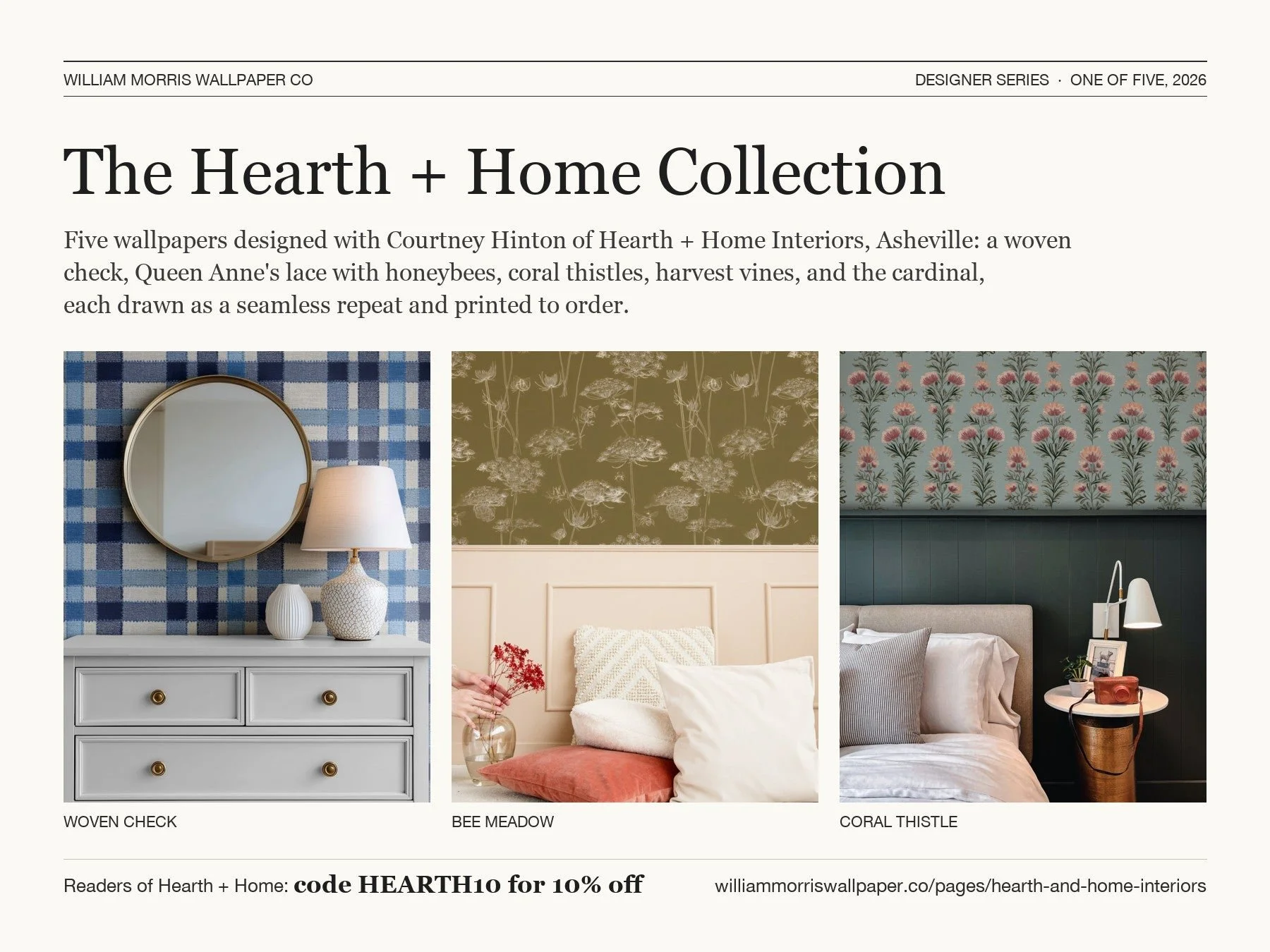 William Morris Wallpaper Co | The Hearth + Home Collection