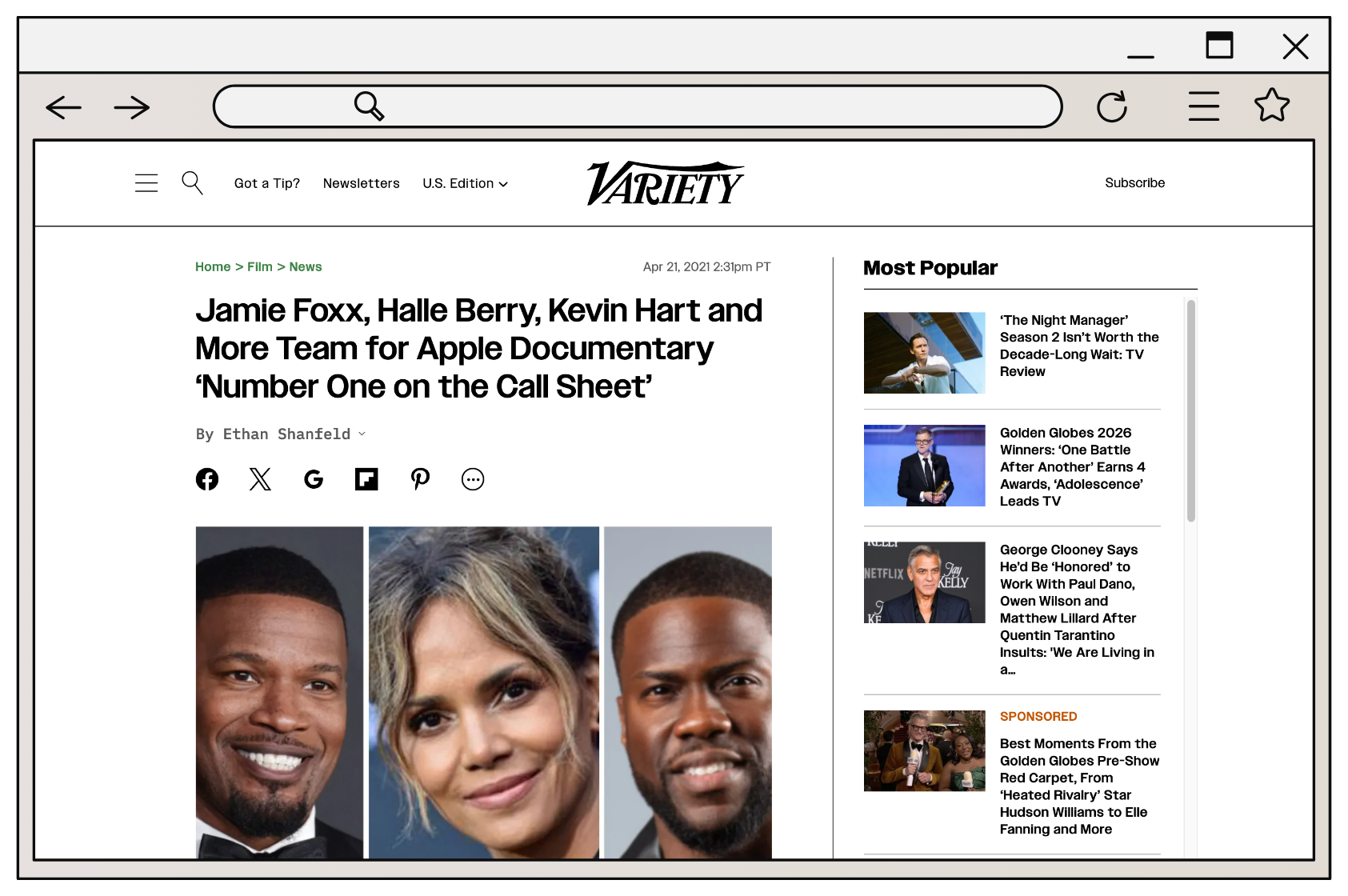 CE Press - Number One on the Call Sheet - Variety