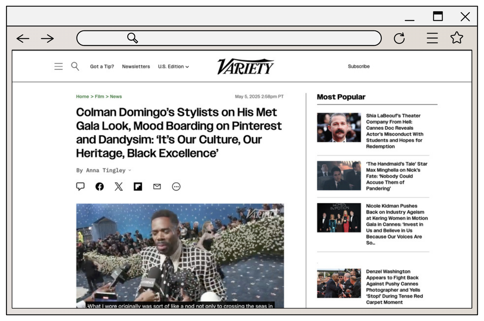 CE Press - Colman Domingo + Pinterest - Variety