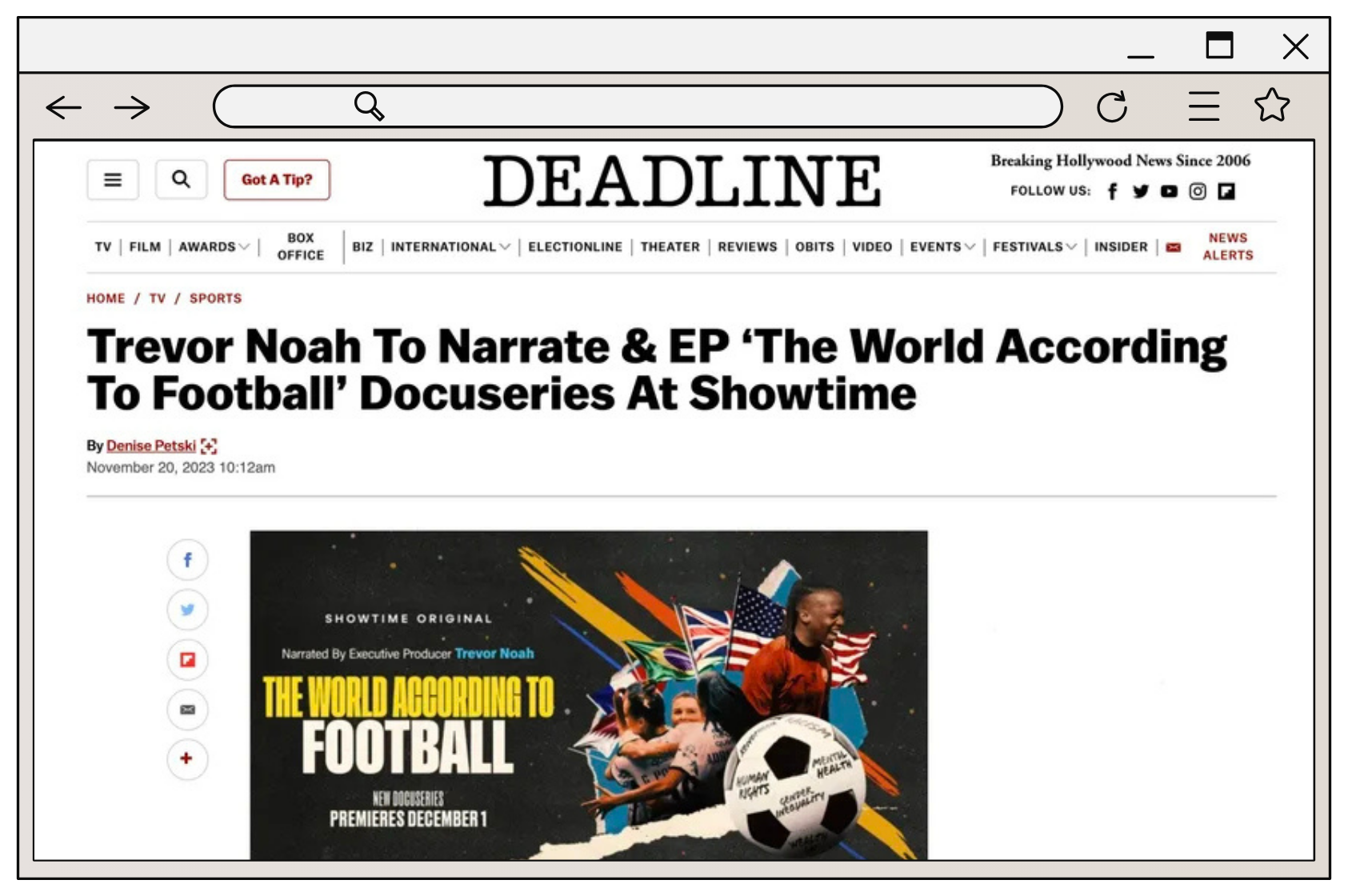 CE Press - The World According to Football - Deadline