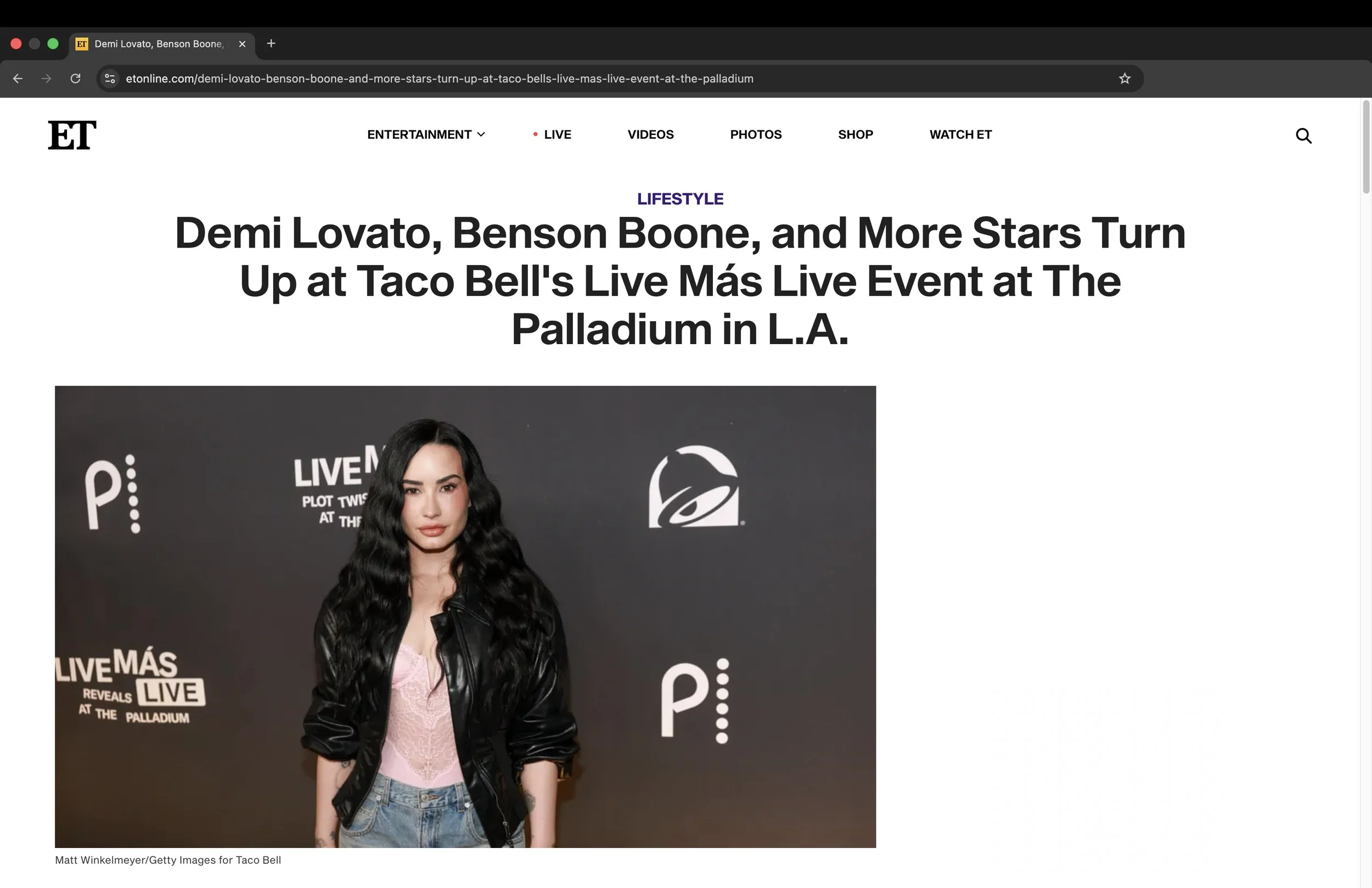 Cultivated Entertainment - Taco Bell Live Mas Live - Demi Lovato - Benson Boone