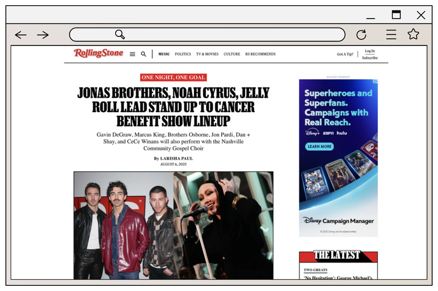 CE Press - Stand Up To Cancer - Rolling Stone