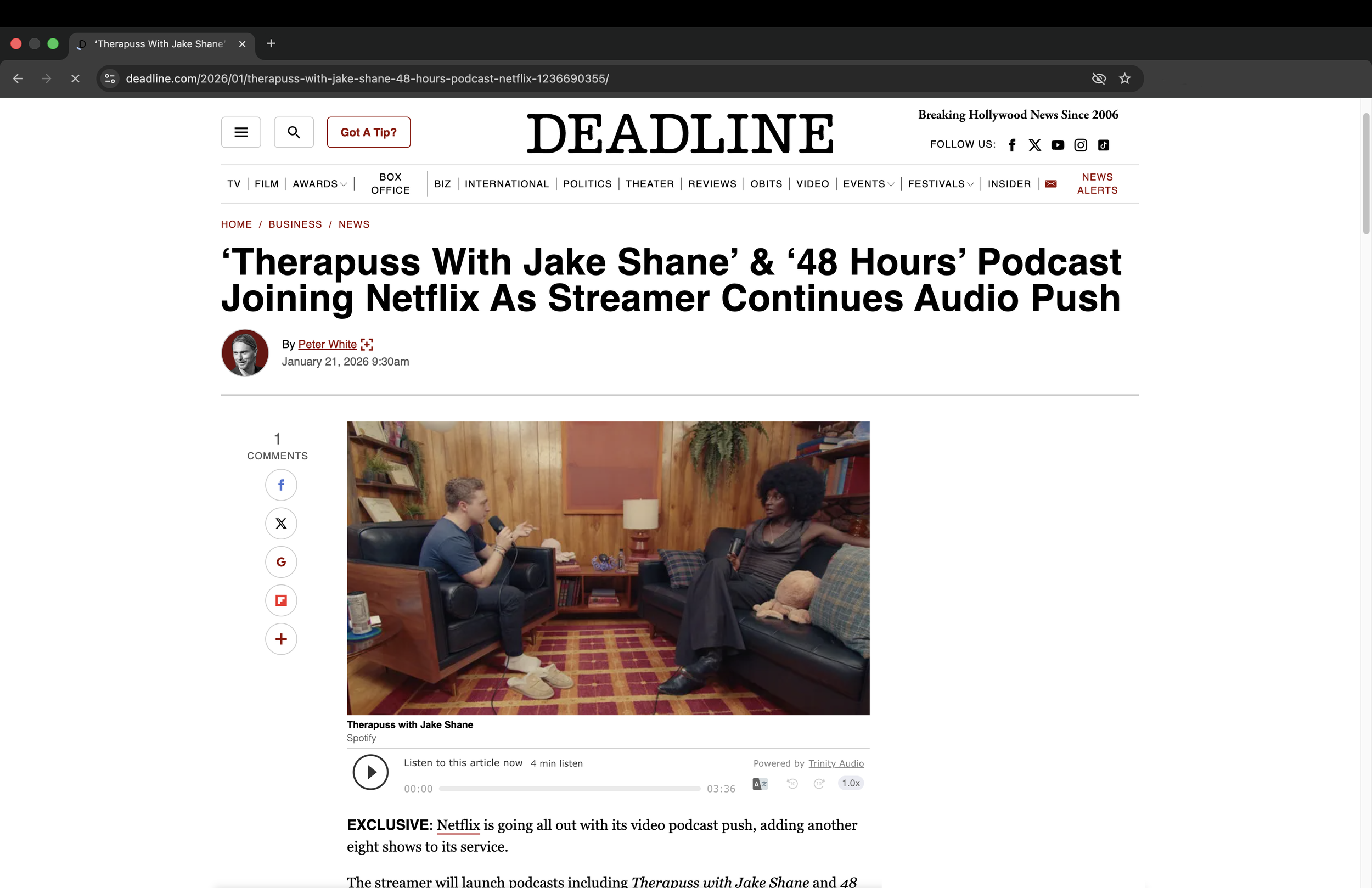 Cultivated Entertainment - Therapuss with Jake Shane - Netflix - Deadline