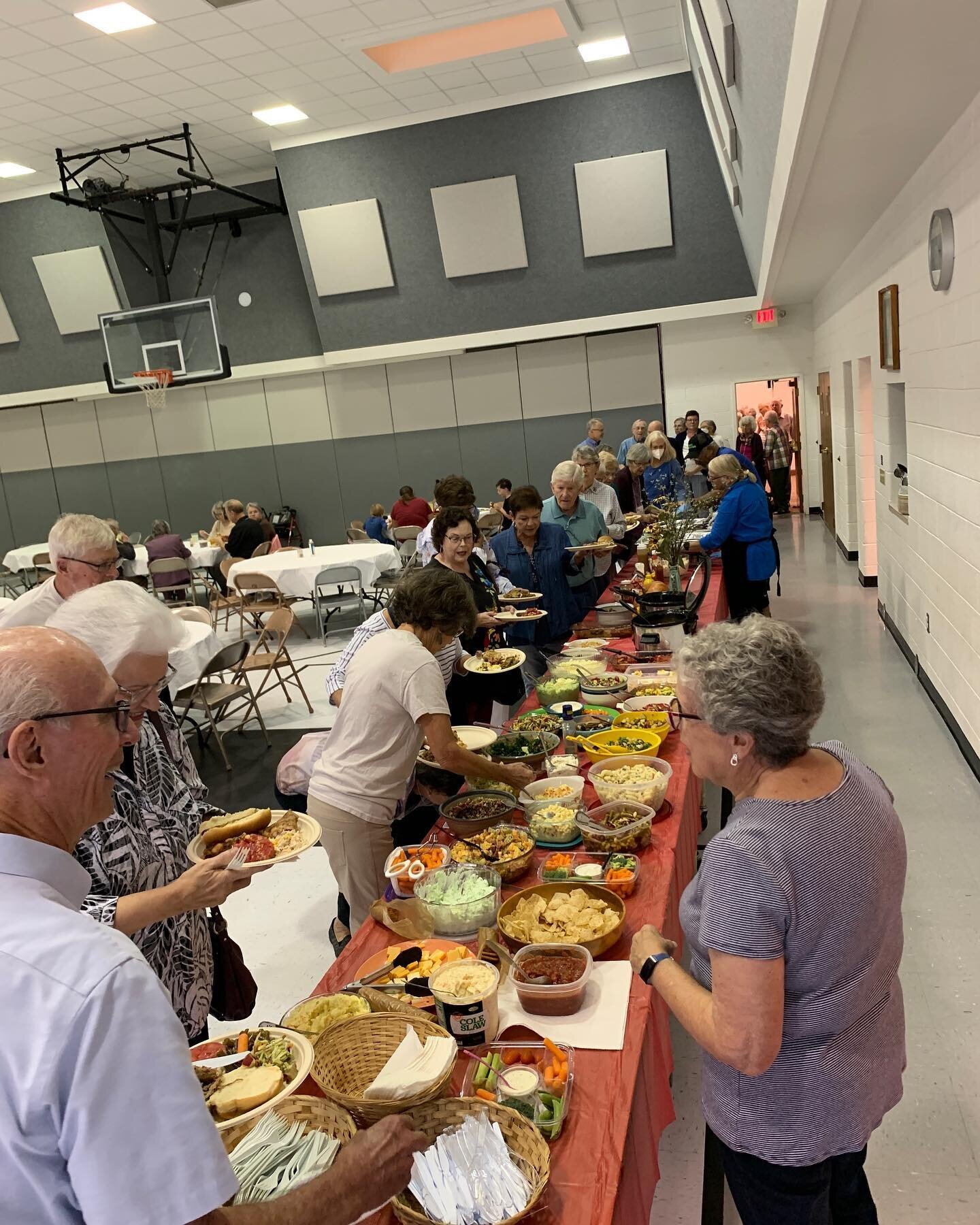 Church picnic Sunday! The rain may have moved us inside - but it was a great time for fellowship, sharing stories, and DElicious foods. Not pictured: every table full of beloved folks having a great time! (I got too invested in my BBQ pork to take mo
