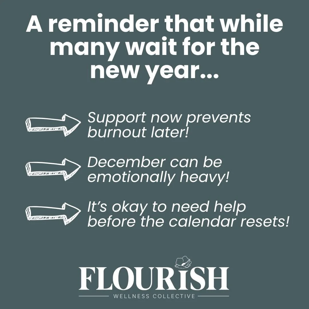 ✨ You don&rsquo;t have to wait for January to take care of yourself.✨

The holiday season can feel heavy, rushed, or emotionally crowded &mdash; and reaching out now can make all the difference. Caring for your mental health today is an investment in