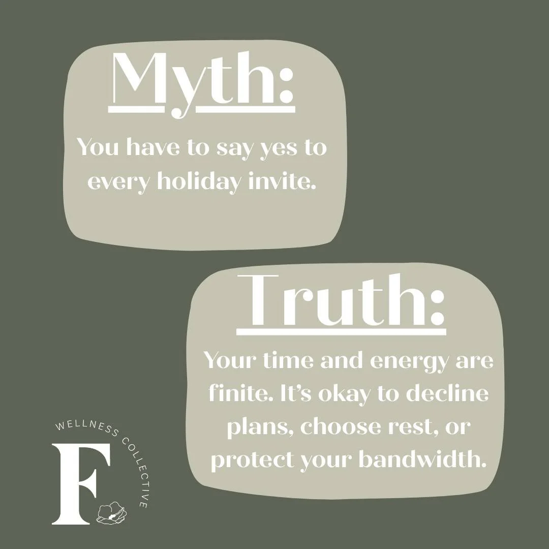 ✨ The holiday season often comes with an unspoken pressure to show up everywhere, for everyone.

Between gatherings, gift exchanges, work events, family traditions, and last-minute plans, it can feel like saying &ldquo;yes&rdquo; is the only acceptab