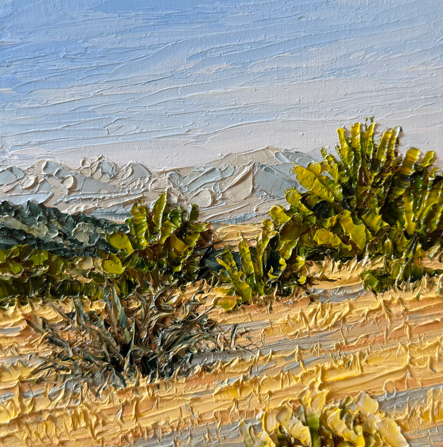 Ortiz From Galisteo Basin (4.875 x 4.875 x 0.875 inches, oil painting on wood panel, unframed, studio, 2026) - Available from Artist