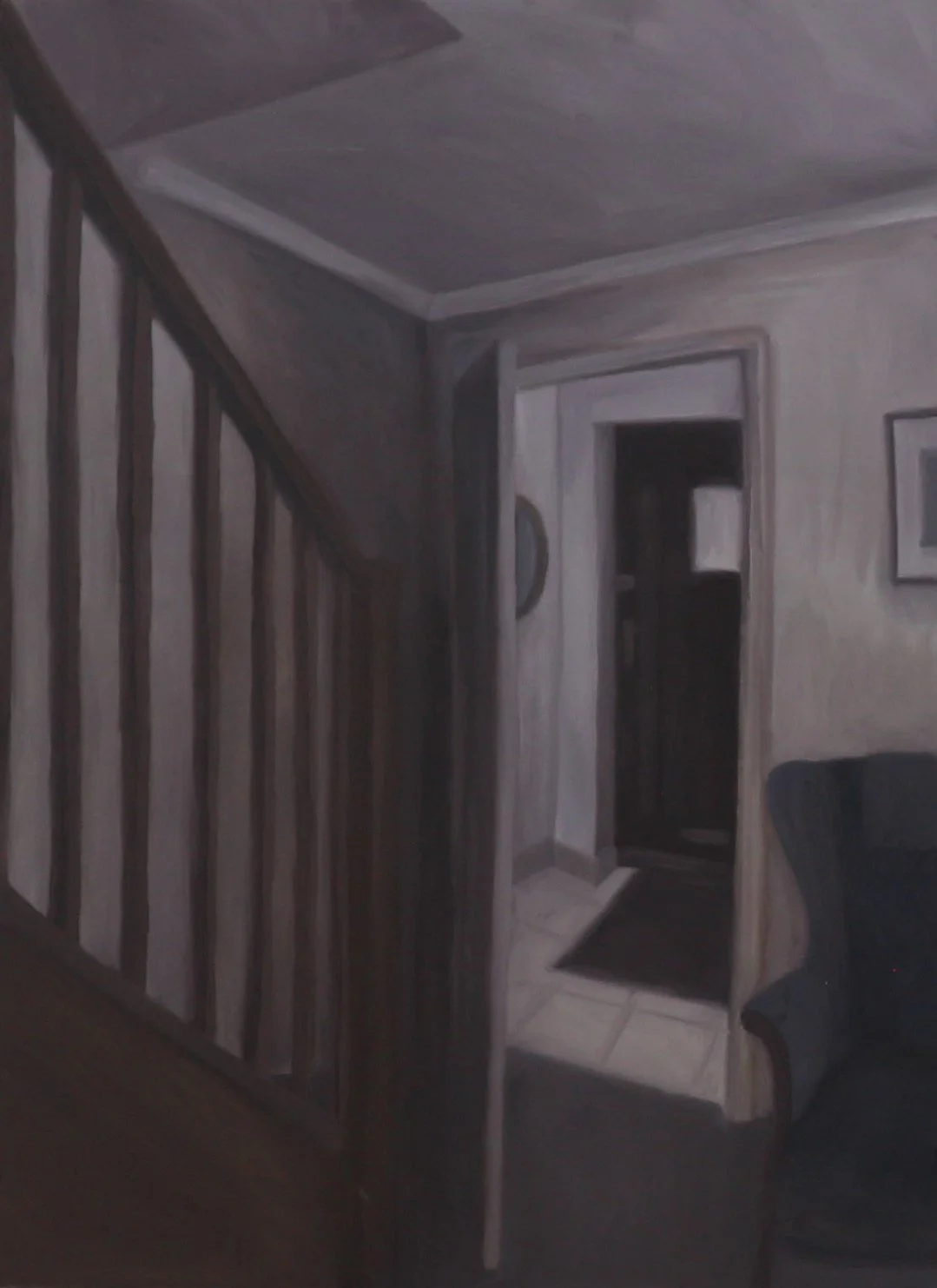 Paned cyn adael (2022) Oil paint on MDF panel 40 x 55cm