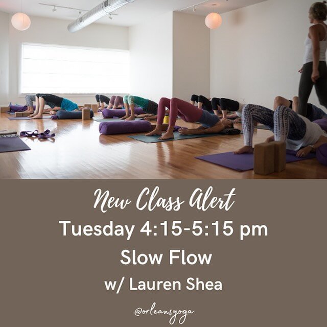 ‼️Starts tomorrow 4/2‼️ 

A slow-paced fluid flow of basic postures combined with a deeply restful yin/restorative sequence to soothe the mind and body.

Join Lauren for this afternoon delight!

@laurensheawellness 

#slowflowyoga #takeitslow #orlean