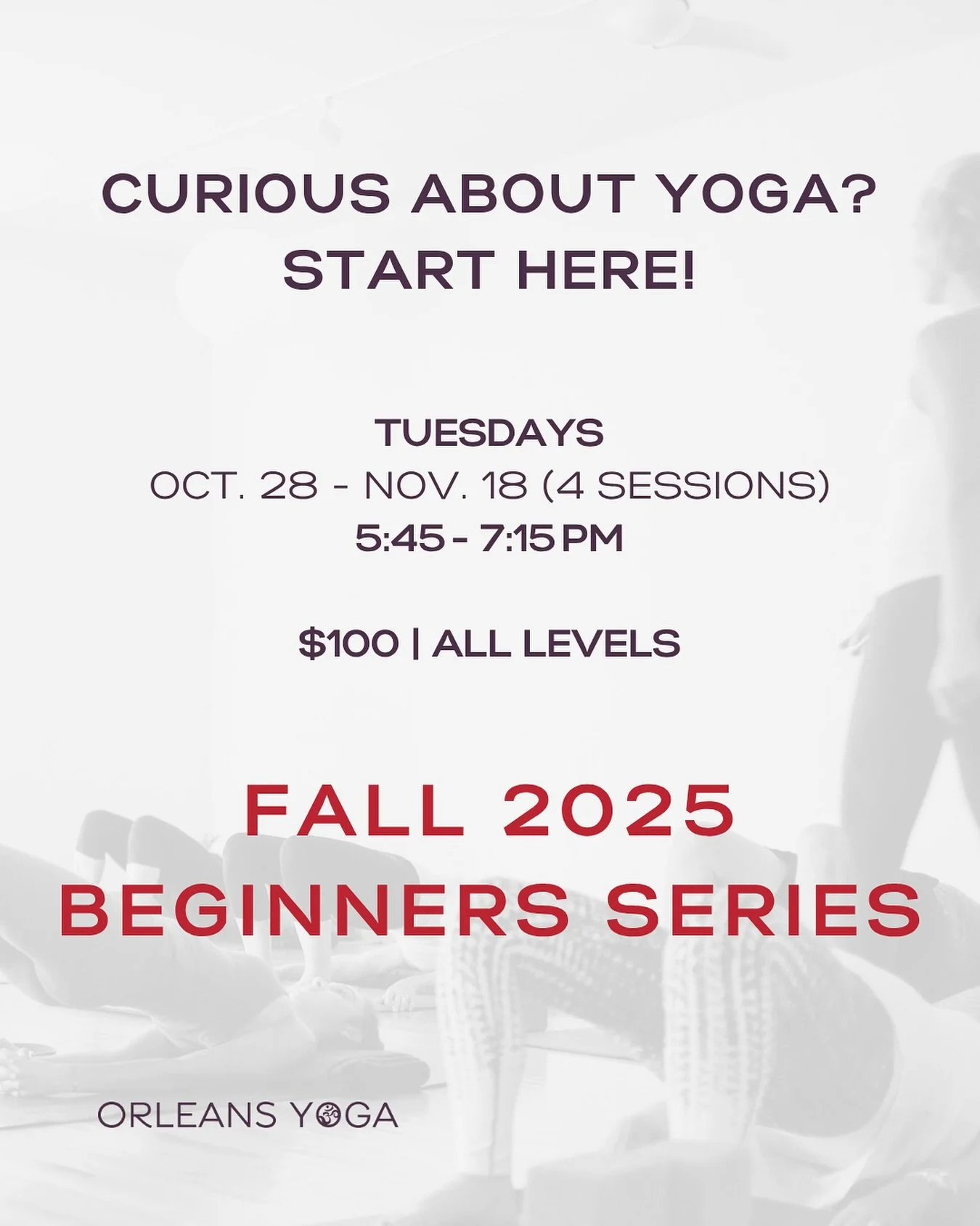 The best way to begin is simply to begin 🌱

Our Beginner&rsquo;s Series returns this fall &mdash; a four-week introduction to yoga with @svanyogi designed to support new students and those looking to reconnect with the basics.

Tuesdays, starting Oc