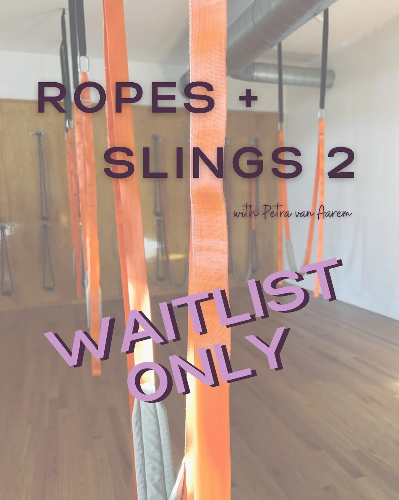 @petra_ledkovsky_vanaarem&rsquo;s Ropes + Slings 2 workshop on November 1 is officially FULL &mdash; but two spots remain on the waitlist.

If you&rsquo;ve been hoping to join, don&rsquo;t hesitate to add your name - waitlists work! ✨