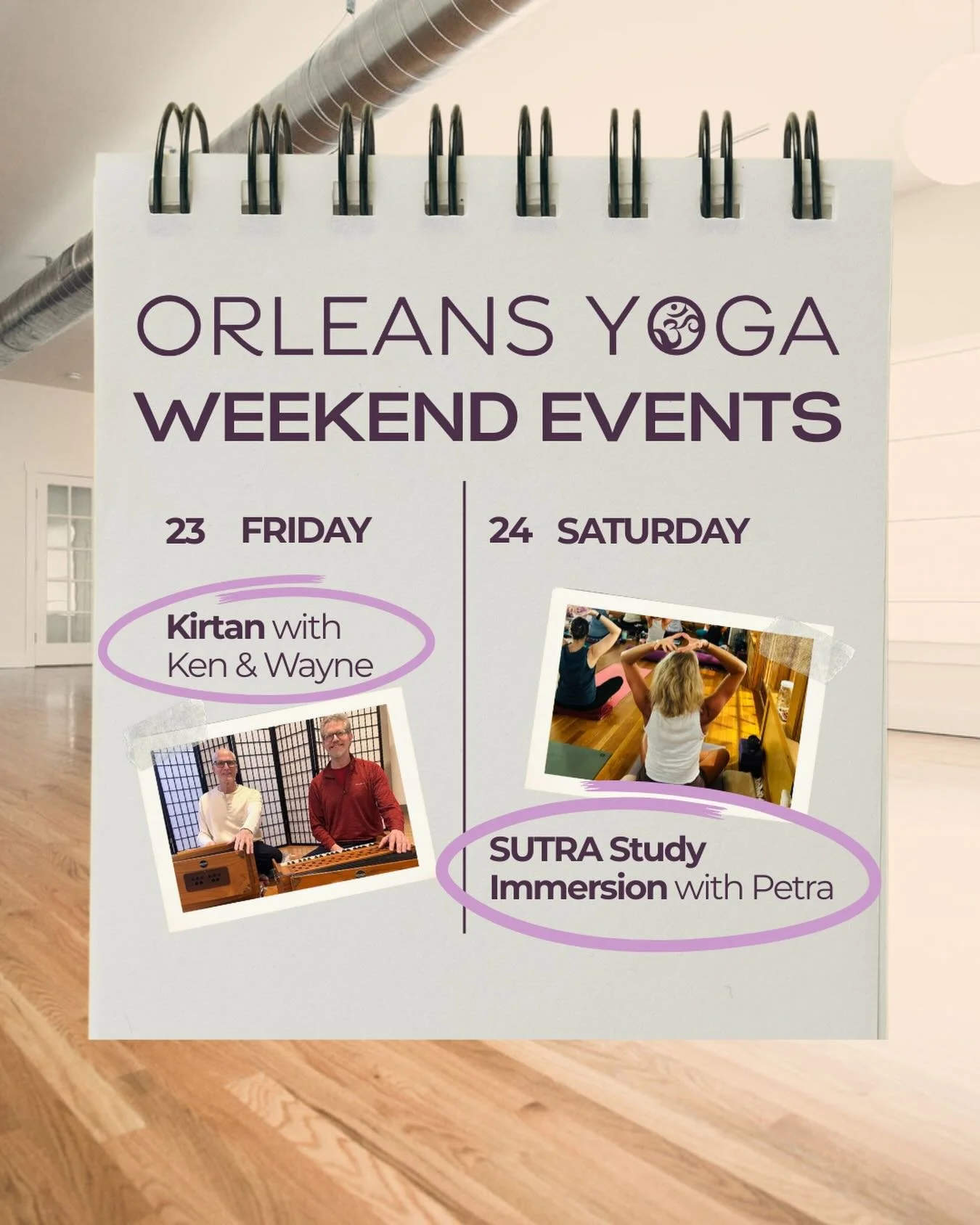 A little (or a lot!) of snow is in the forecast later this weekend, which means now is the perfect time to soak up warmth, connection, and community at the studio ❄️🤍

✨ TONIGHT: Kirtan with Ken and Wayne &mdash; an evening of chanting, vibration, a