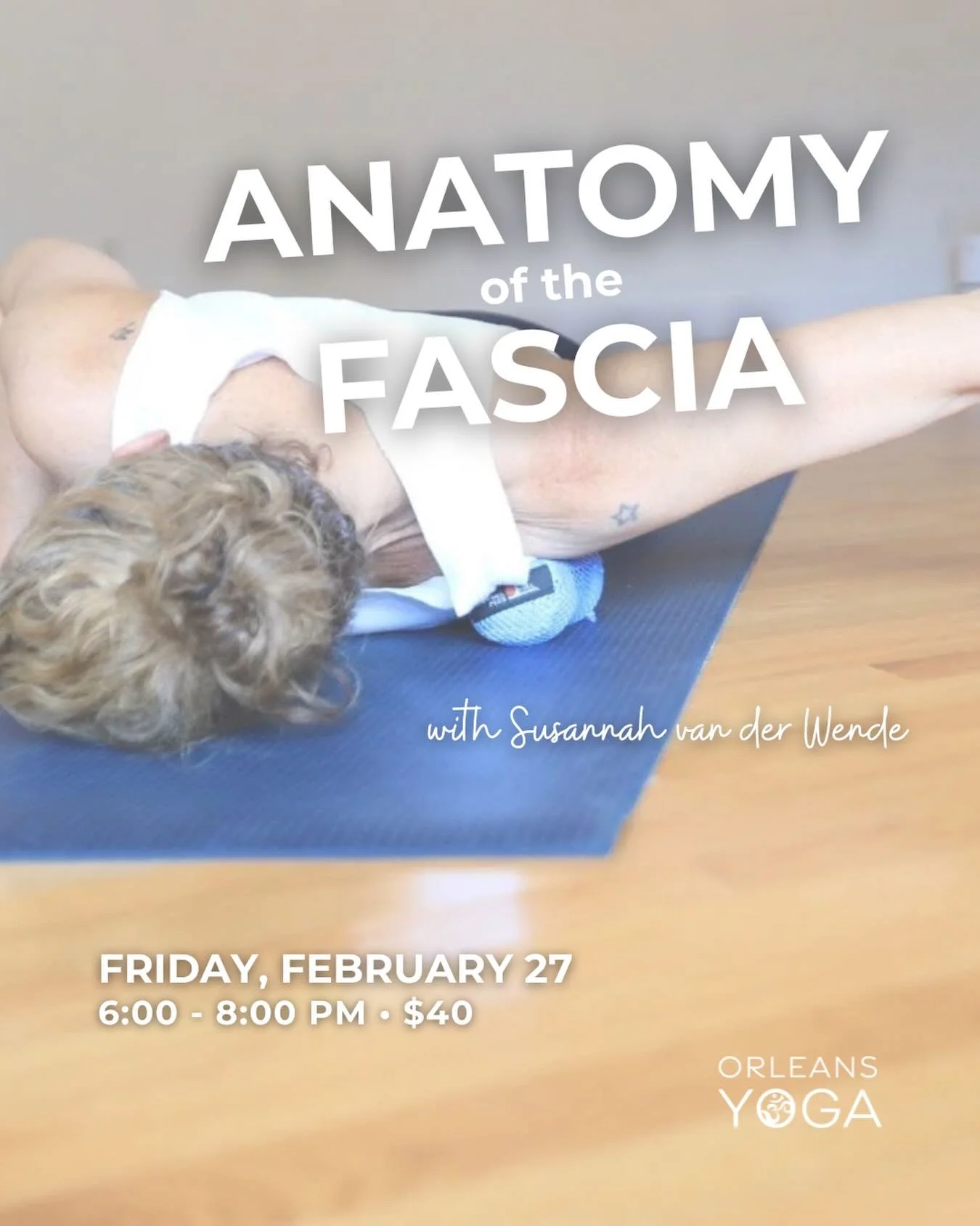 This relaxing and restorative workshop will teach you the importance of maintaining a healthy and perceptive connection to the health of your fascia.

Self-myofascial release helps to undo stiffness that restricts your movement or causes pain; and it