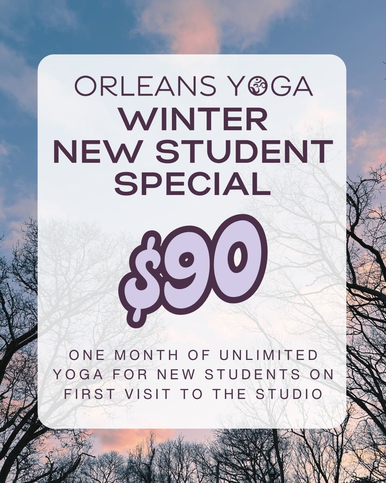 There&rsquo;s a difference between dropping into a class and developing a practice.

Our New Student Special offers one month of unlimited yoga classes for $90, beginning any time between now and March 31.

This is an opportunity to experience the st