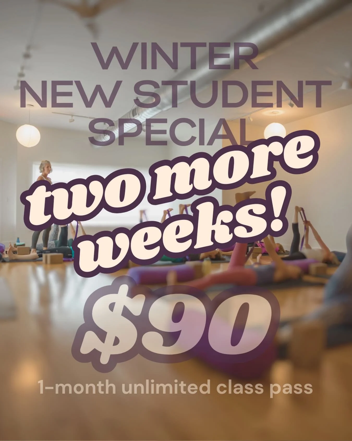 Only TWO WEEKS remain for our New Student special! For just $90, enjoy a month of unlimited yoga in our cozy studio - no commitment required. 🫶🏼 With over 25 classes each week catering to all ages and abilities, our schedule is crafted to support y