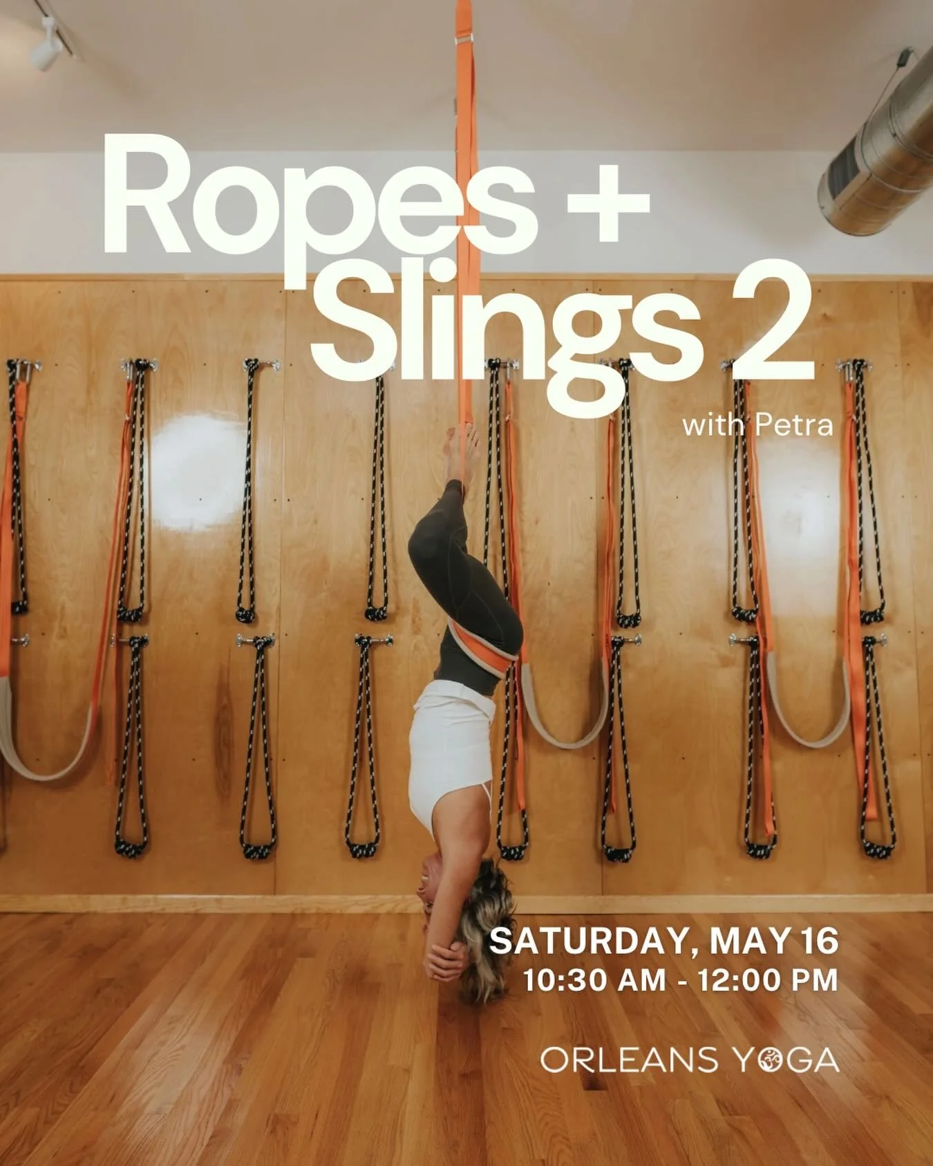 Ropes + Slings 2 Saturday, May 16 | 10:30 am - 12:00 pm $35

Only one spot left!

Using wall ropes and ceiling slings, this class builds strength, length, and deep alignment through the Iyengar tradition of Yoga Kurunta (&ldquo;yoga puppet&rdquo;). E