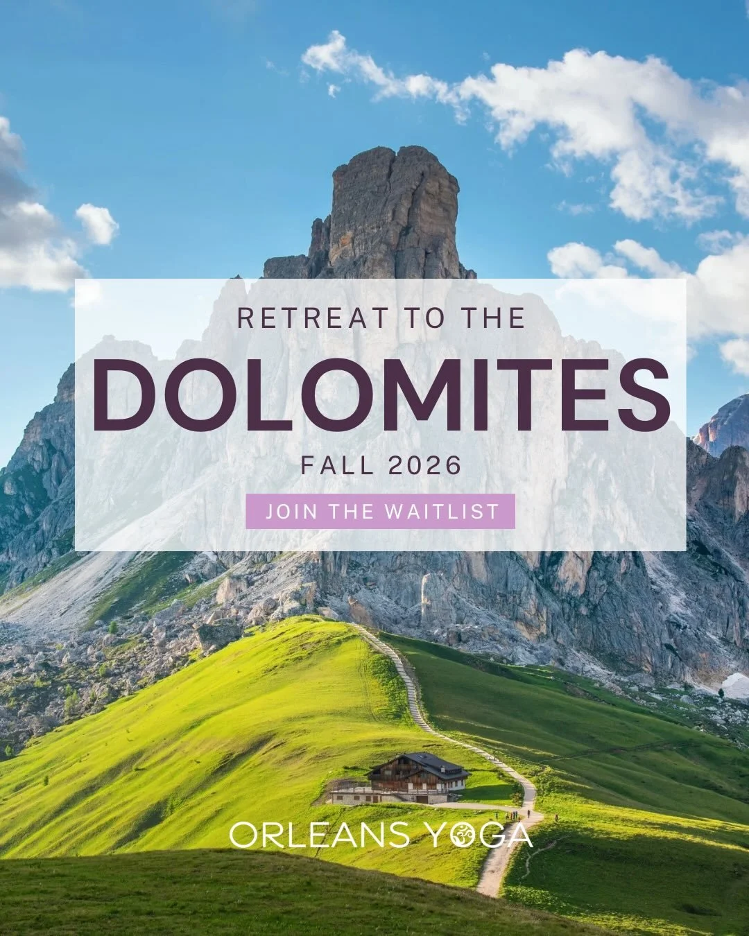 The Dolomites are calling 🏔️ 

Join the waitlist for Petra&rsquo;s fall 2026 yoga and hiking retreat in the Italian Alps &mdash; six nights at a luxury resort in the mountain village of Ortisei, guided alpine hikes, daily yoga, spa, and Northern Ita