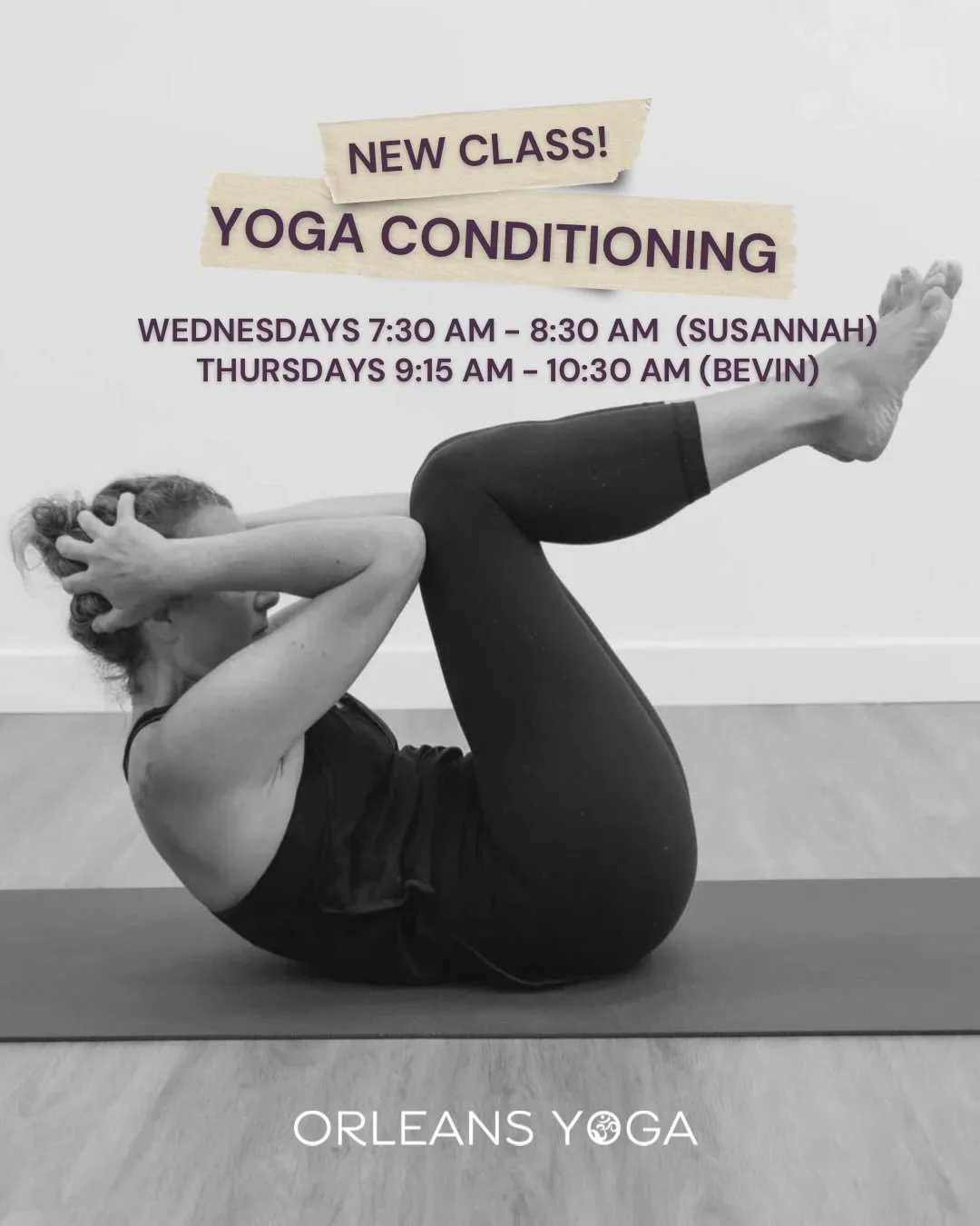 New class alert! 💪✨

We&rsquo;re excited to introduce Yoga Conditioning to the schedule!

🗓 Wednesdays | 7:30 AM &ndash;8:30 AM with Susannah 🗓 Thursdays | 9:15 AM &ndash;10:30 AM with Bevin

Designed for anyone looking to feel stronger and move m