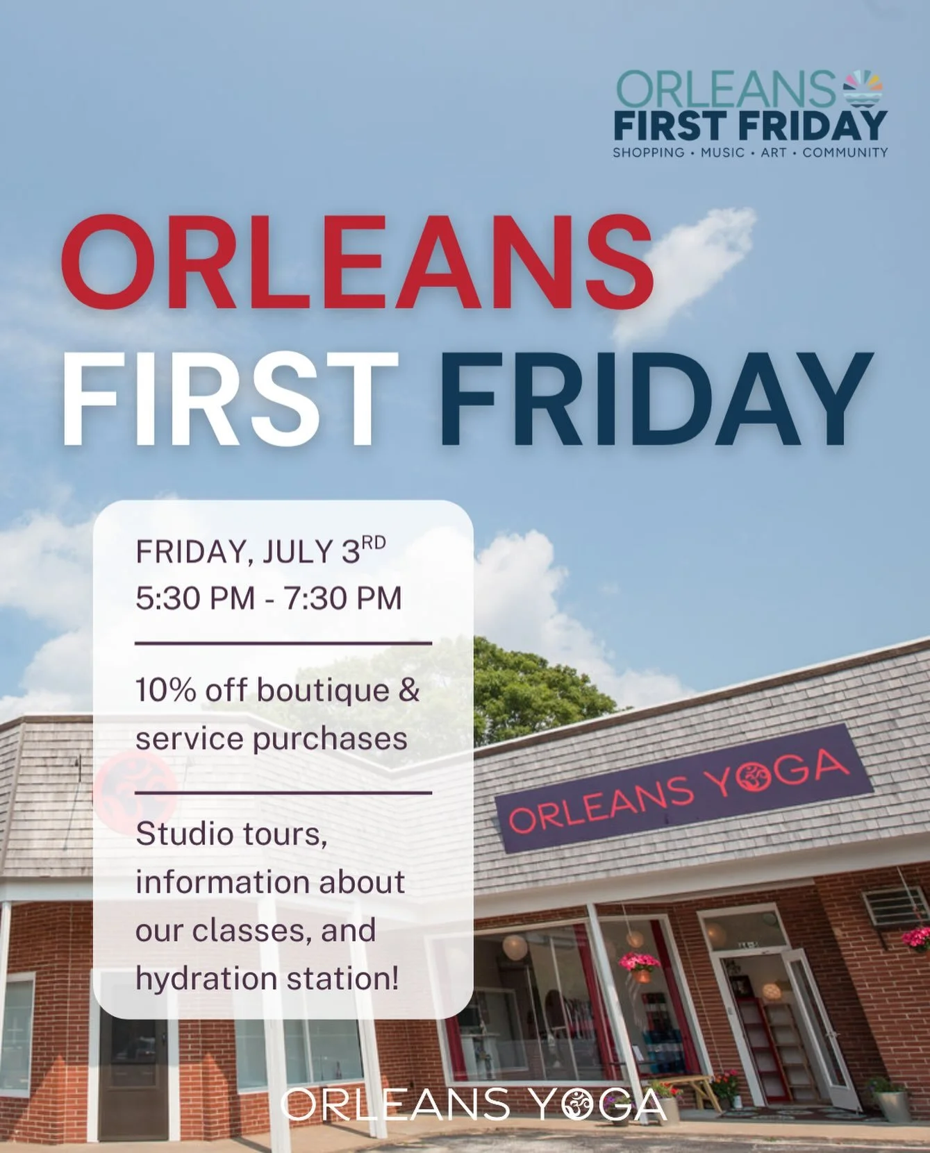 We&rsquo;re excited to be part of Orleans First Friday again this month! ✨

Start your holiday weekend by slowing down with a magical Gentle Yoga &amp; Meditation class with Jenna from 4:15&ndash;5:30 PM. We highly encourage registering online in adv