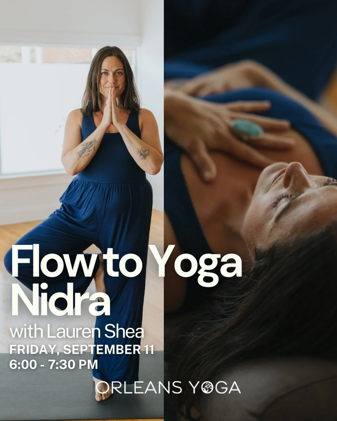 Flow to Yoga Nidra with Lauren Shea ✨
Friday, September 11 | 6:00&ndash;7:30 PM

Balance the high energy of the sun-soaked season with deep rest.

Join certified Yoga Nidra facilitator Lauren Shea for an evening of Flow to Nidra.

Curated to align yo
