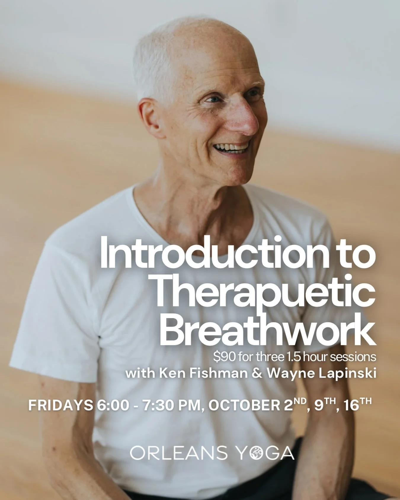 Introduction to Therapeutic Breathwork
Fridays, October 2, 9 &amp; 16
All Levels

Learn to understand your breath and what your breath can do for your health and well-being in this three-part series for complete beginners or those who have experience