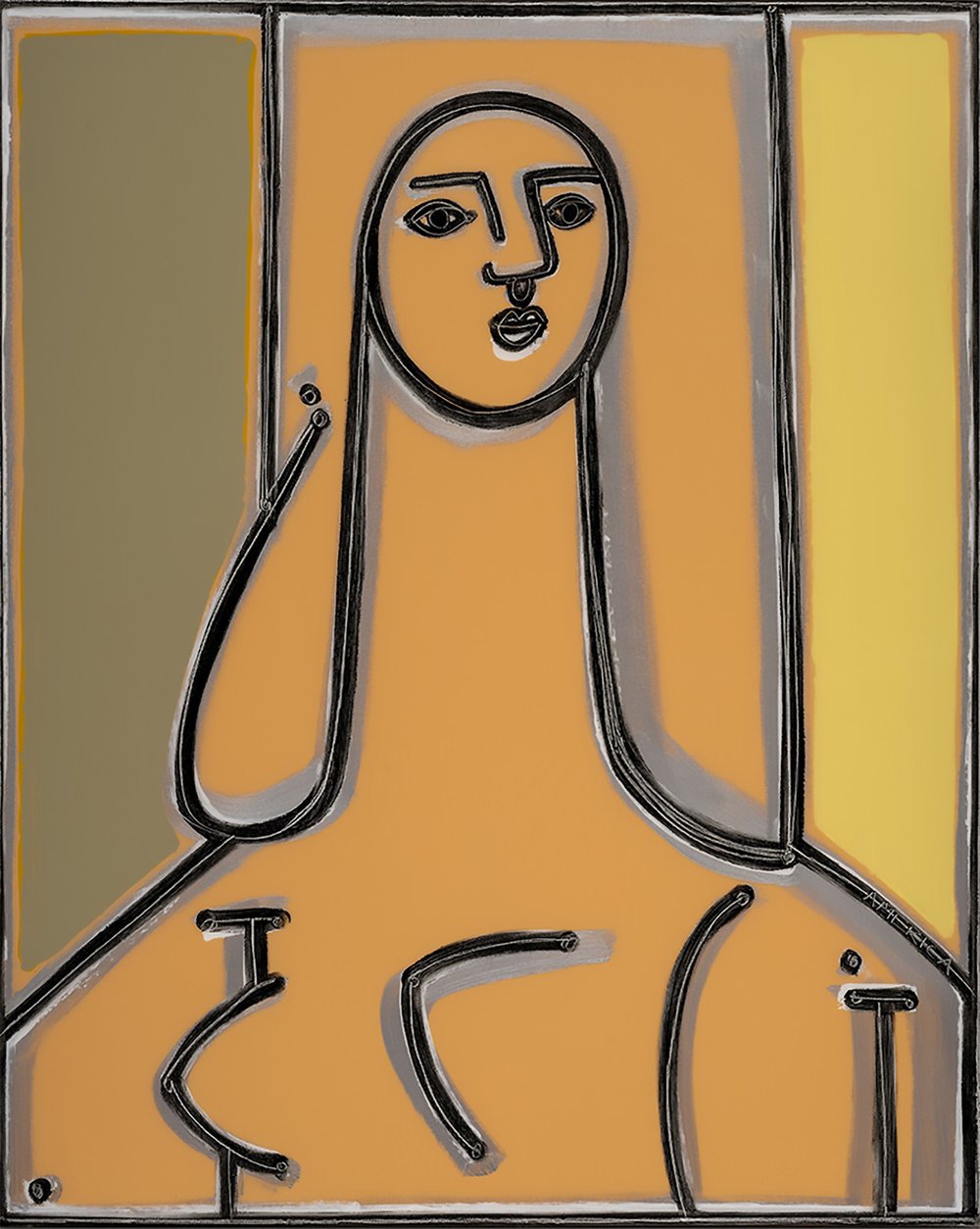 Portrait In Olive &amp; Peach