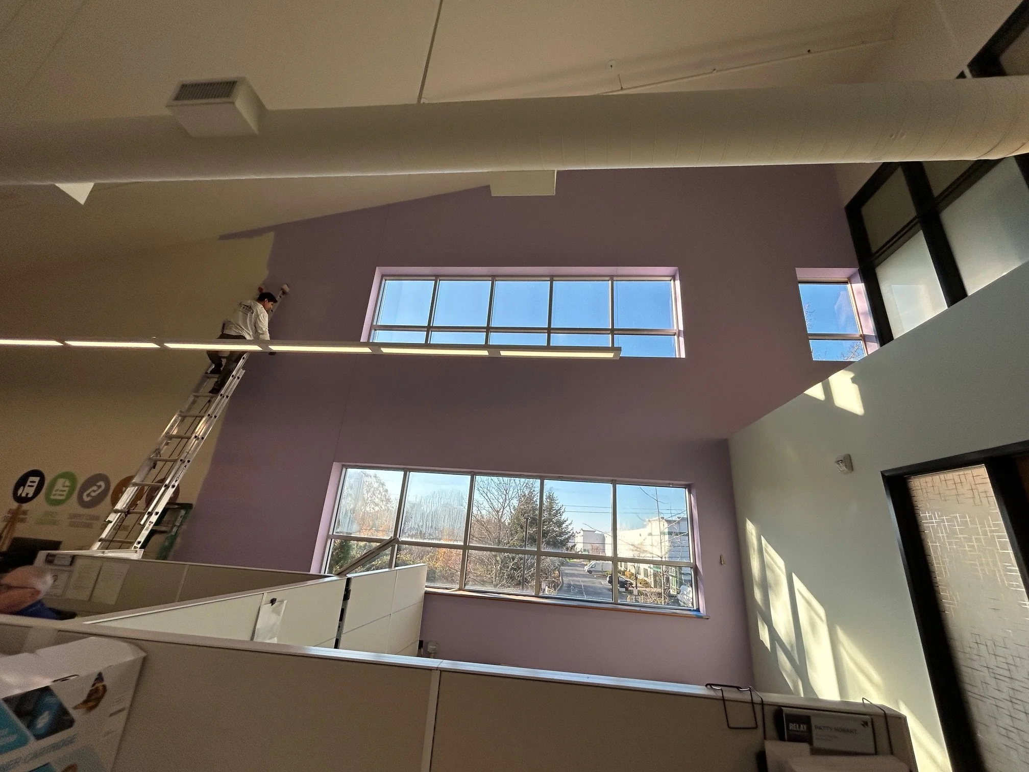 Commercial interior painting at Gresham office space completed by Certified Painting & Contracting.