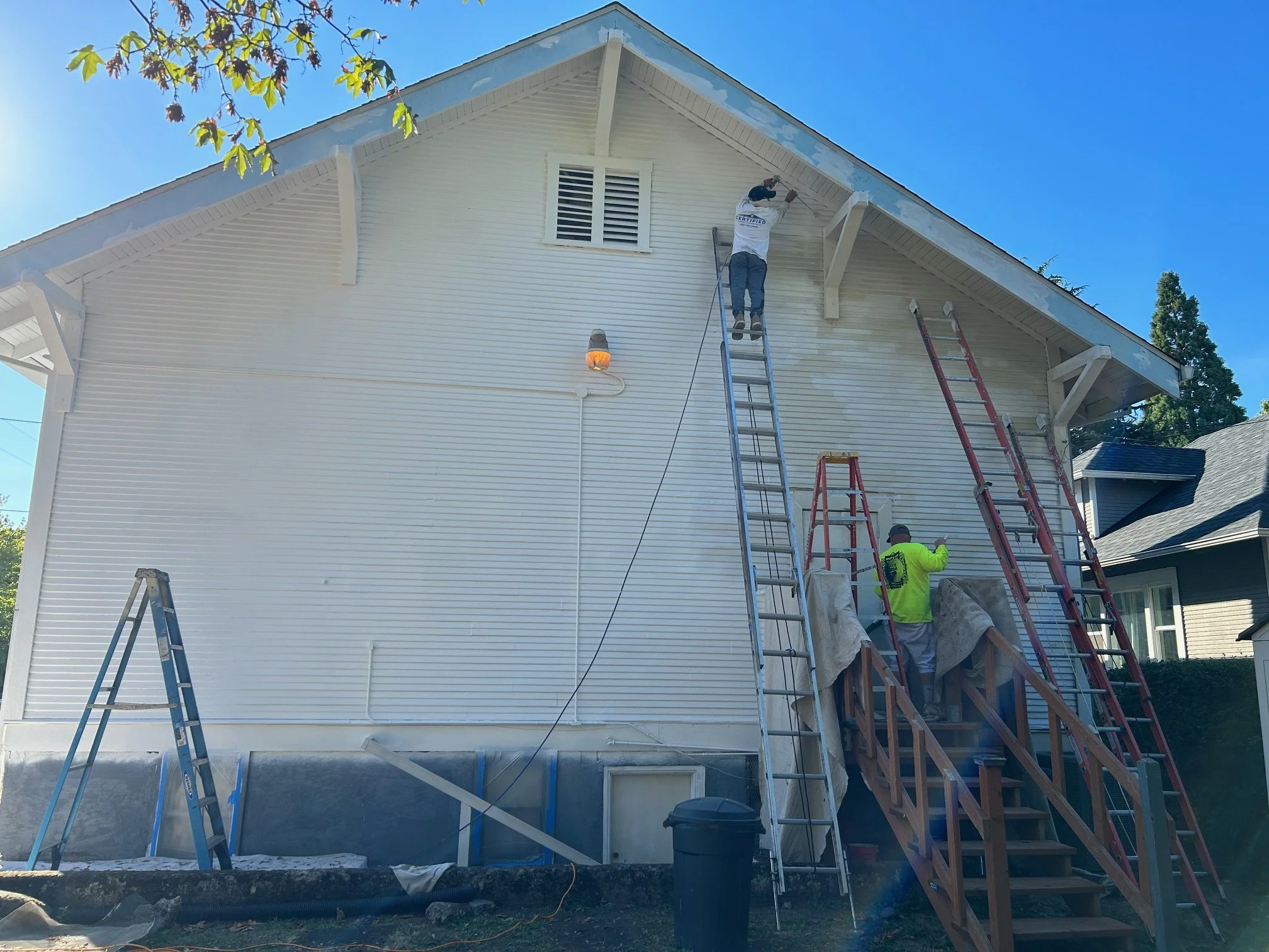 Exterior church painting in NE Portland near Alberta Street