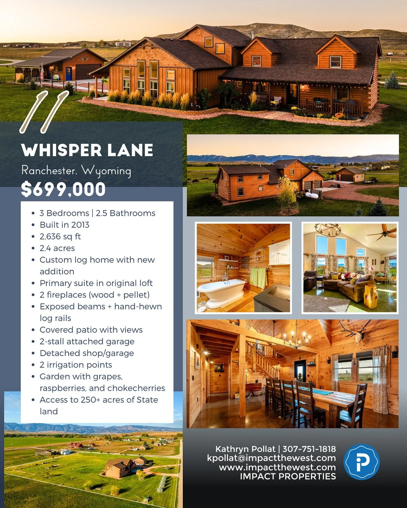 🚨 NEW LISTING 🚨This log home doesn&rsquo;t check the boxes; it carves them by hand. 😜 State land access, mountain views, acreage, irrigation, a garden built for grapes and raspberries, plus extra garage/shop space&mdash;what more could you ask for