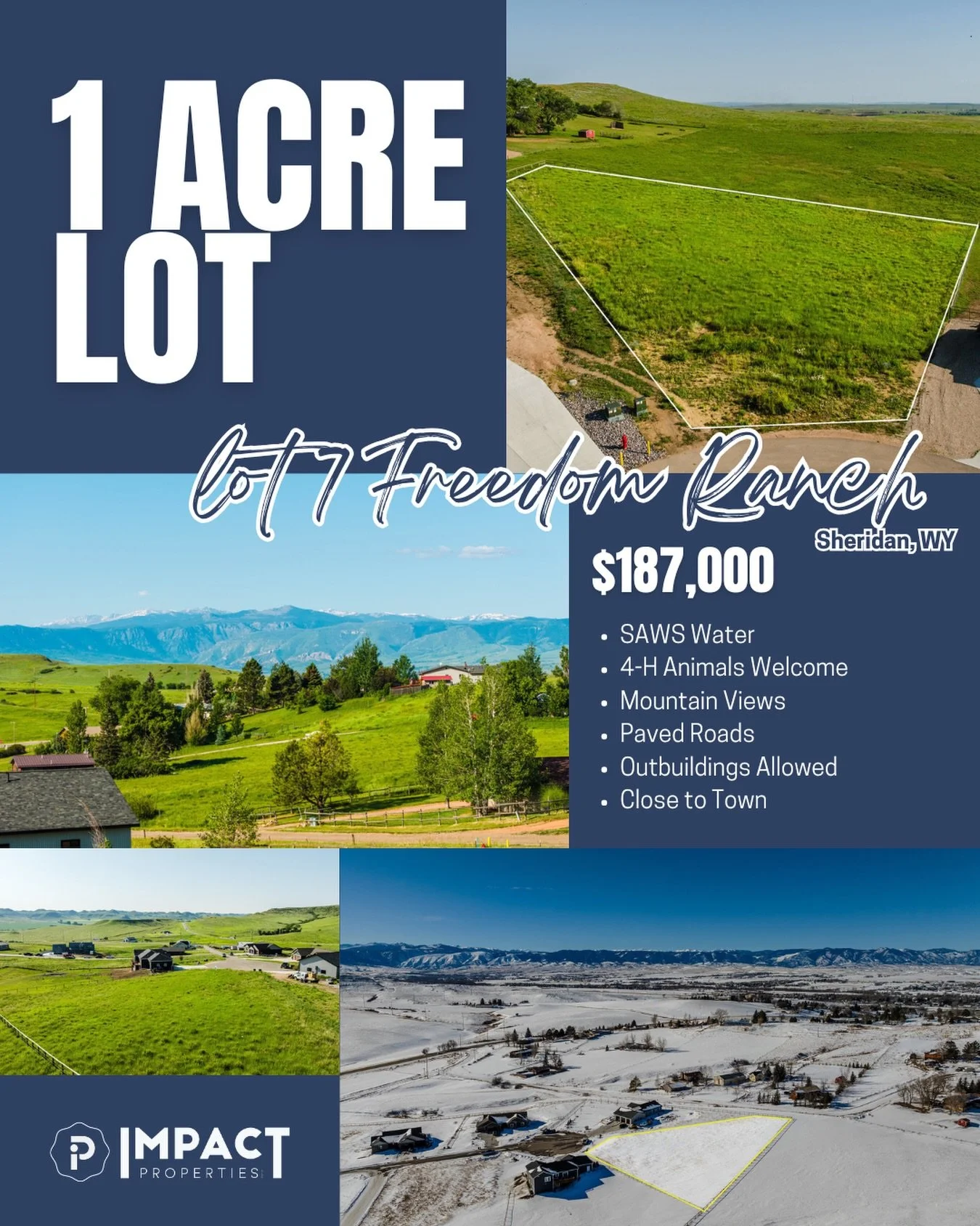 🚨1-ACRE LOT LISTING WITH VIEWS🚨These lots are rarely up for grabs because once people buy, they stay. Lot 7 in Freedom Ranch Lane in Sheridan, WY is located in an established conservation subdivision with 70% of the land is permanently protected&md