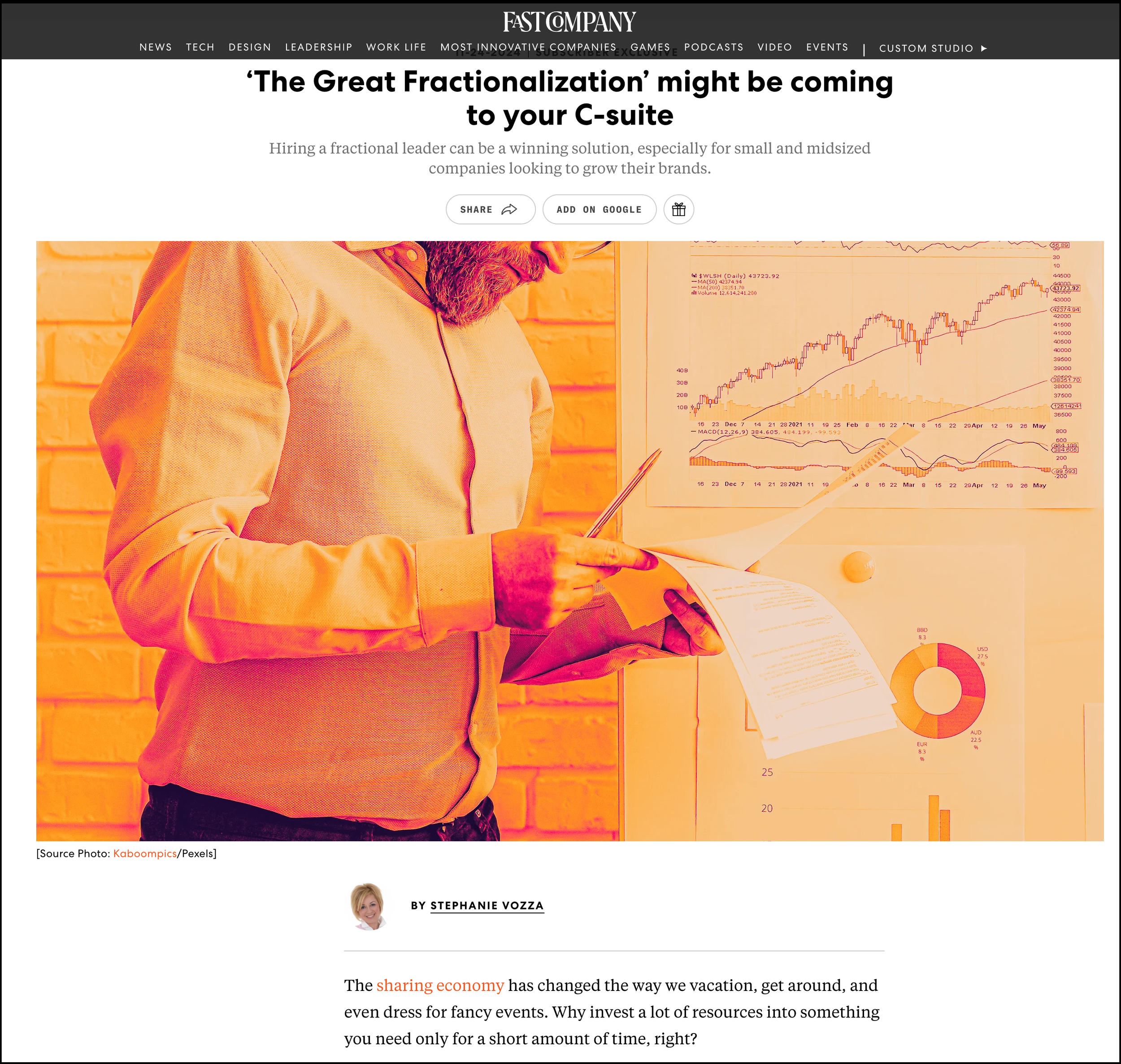 Screenshot of Lauren Wambold Patel's article in Fast Company