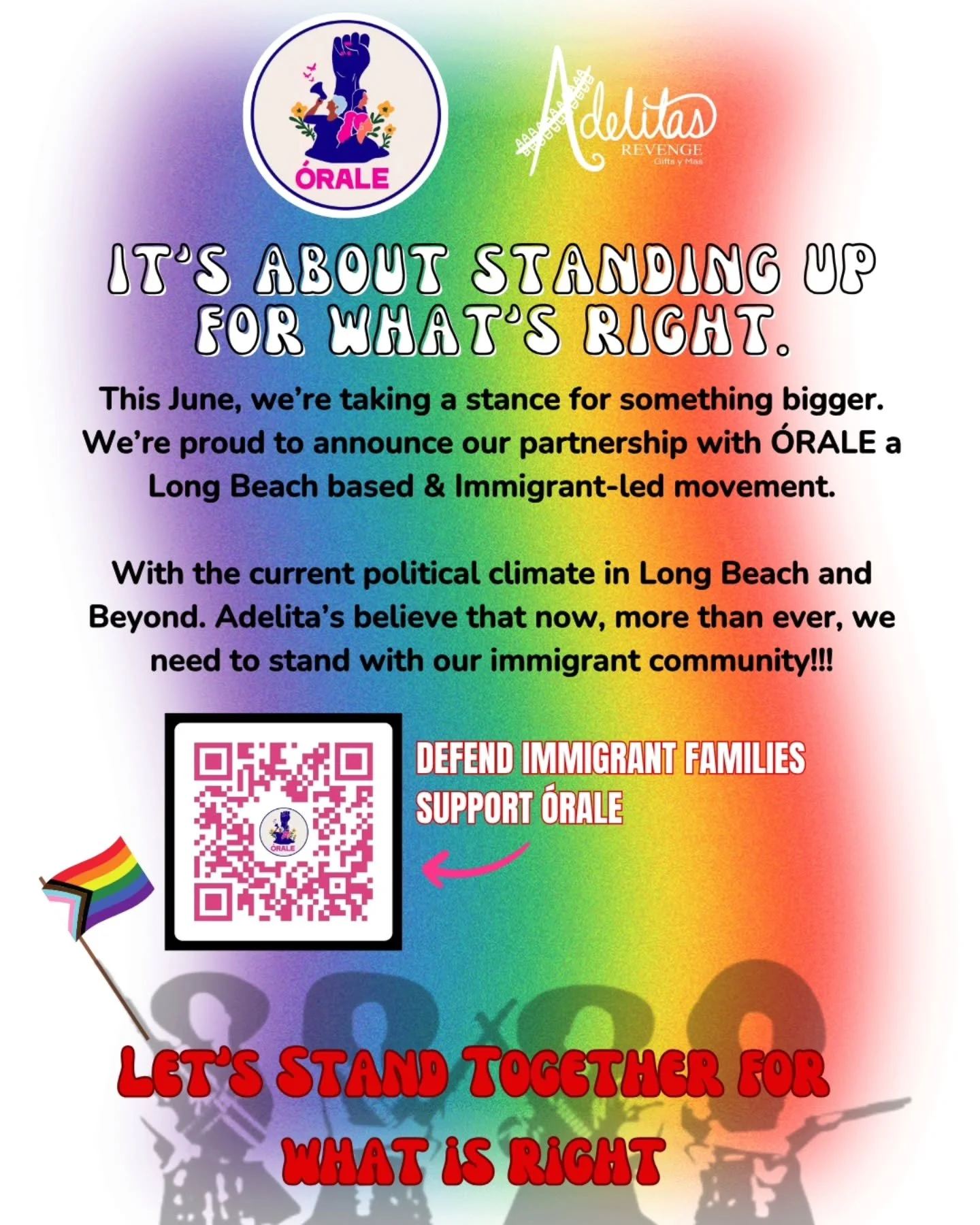 This month, Adelitas is proud to stand in solidarity with &Oacute;RALE, a grassroots organization doing critical work to protect and empower our undocumented community.

In response to the fear and harm caused by ICE presence in our neighborhoods, we