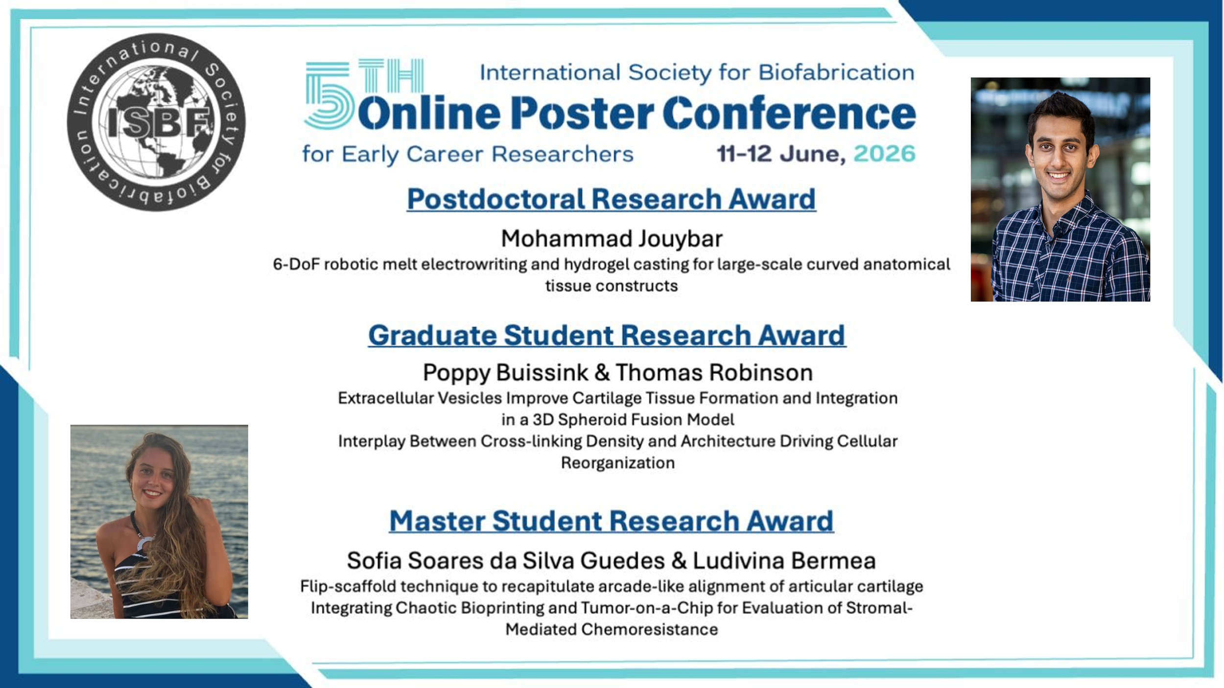 MOHAMMAD JOUYBAR AND SOFIA GUEDES RECEIVE BEST POSTER AWARDS