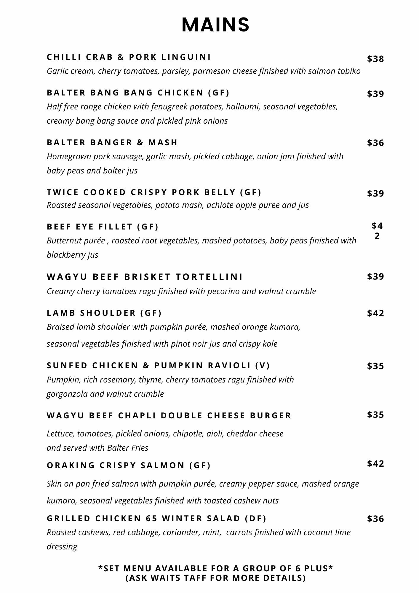 Menu | Discover Flavors - Reserve Today — Balter