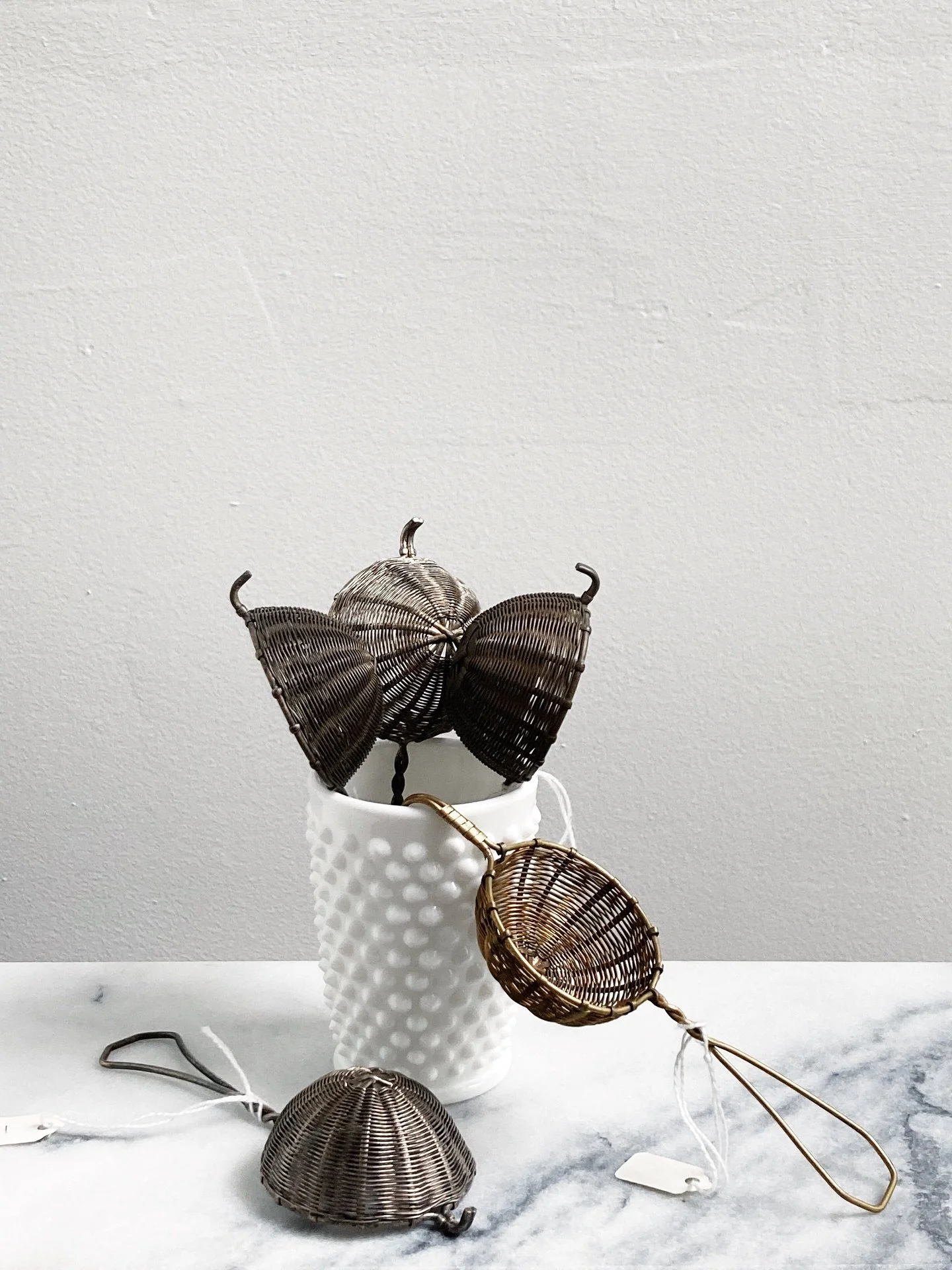 a fresh bouquet of vintage tea strainers has just landed in the shop! 🫖✨