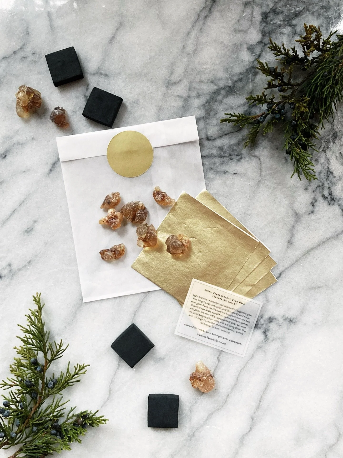 only a few of our frankincense gift sets left until next season + they are on sale ✨ a fragrant ritual to ground and warm the spirit on these midwinter days 🕯️
