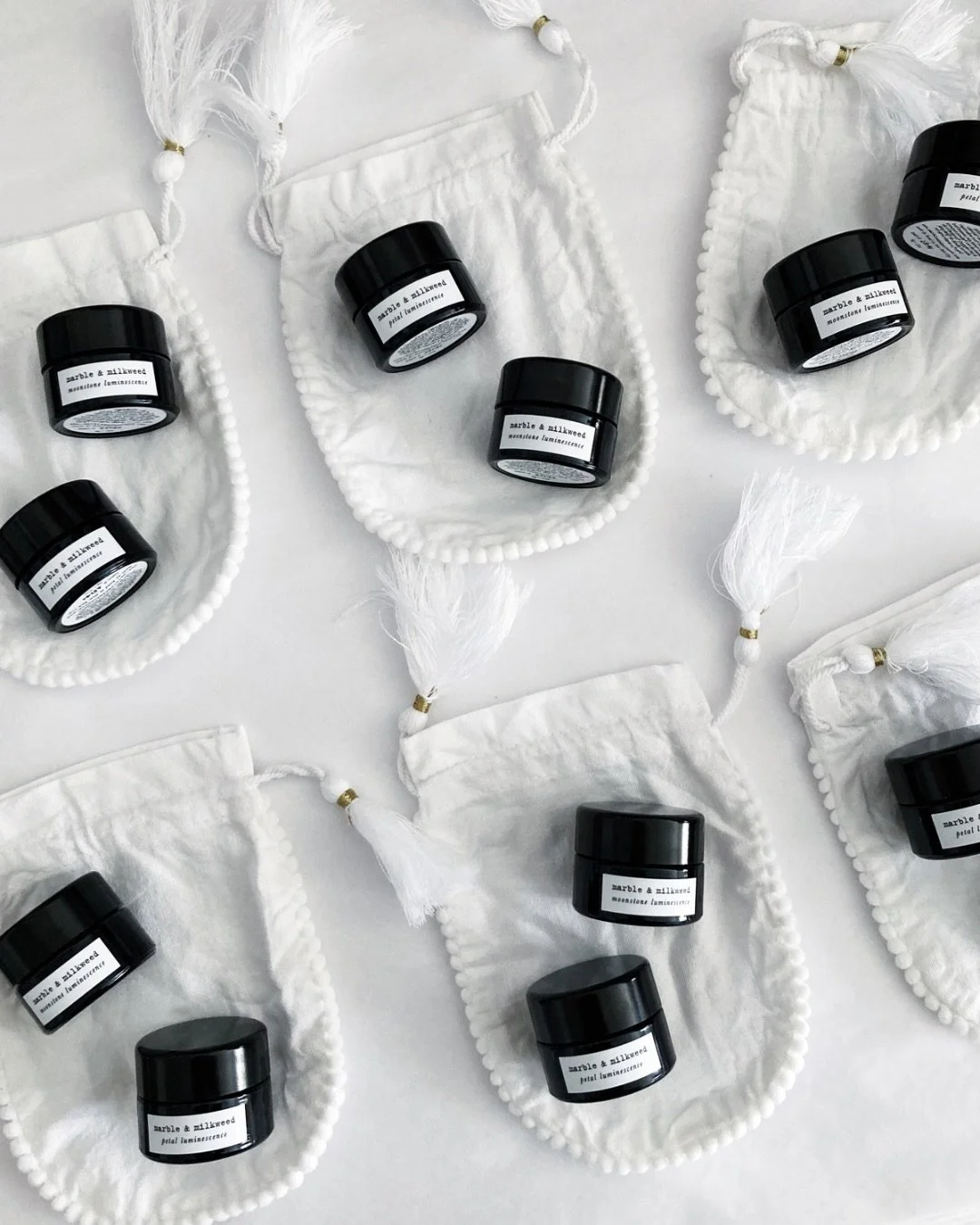 preparing to send a batch of our petal &amp; luminescence gift sets (+ other treats!) off to @sparrows_flowers in Harrisonburg, VA this week!

two magical shades of glow-enhancing shimmer in a creamy base of infused organic oils and butters. a little