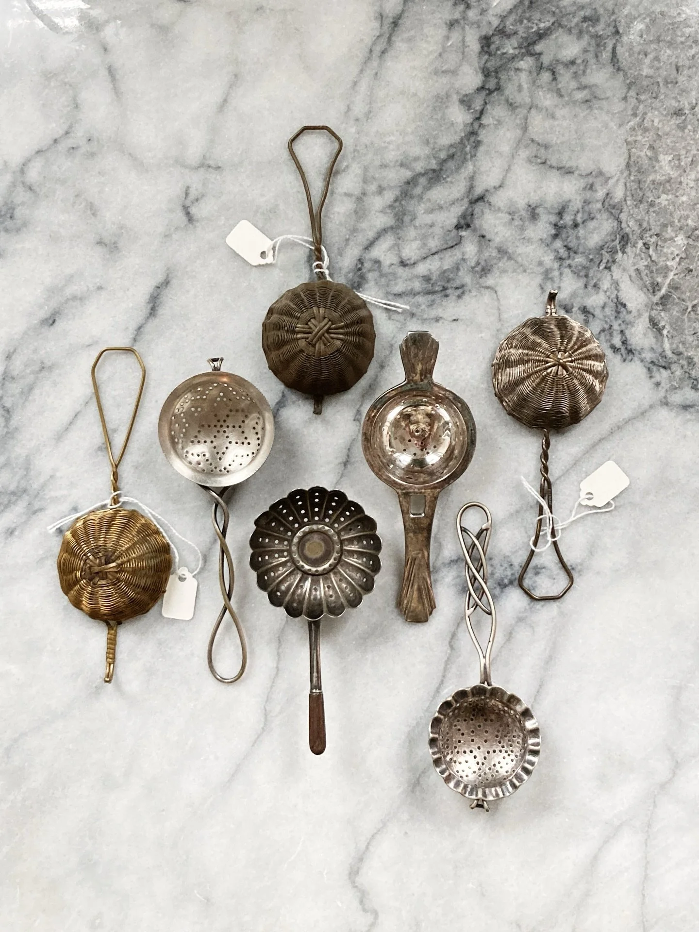 from our current collection of vintage tea strainers 🫖✨ { link in stories }