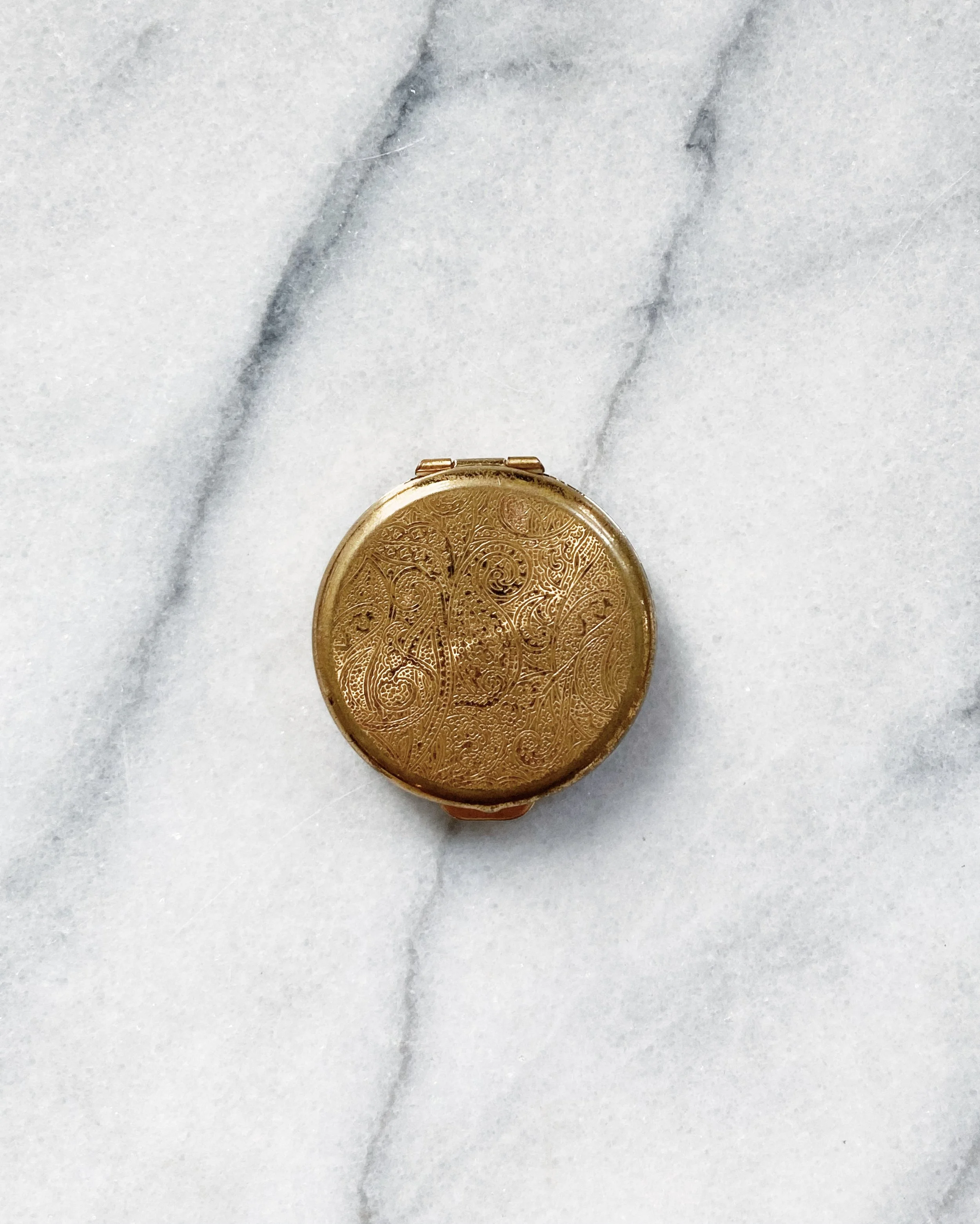 marble & milkweed | vintage solid perfume balm compact - golden paisley 2.JPG
