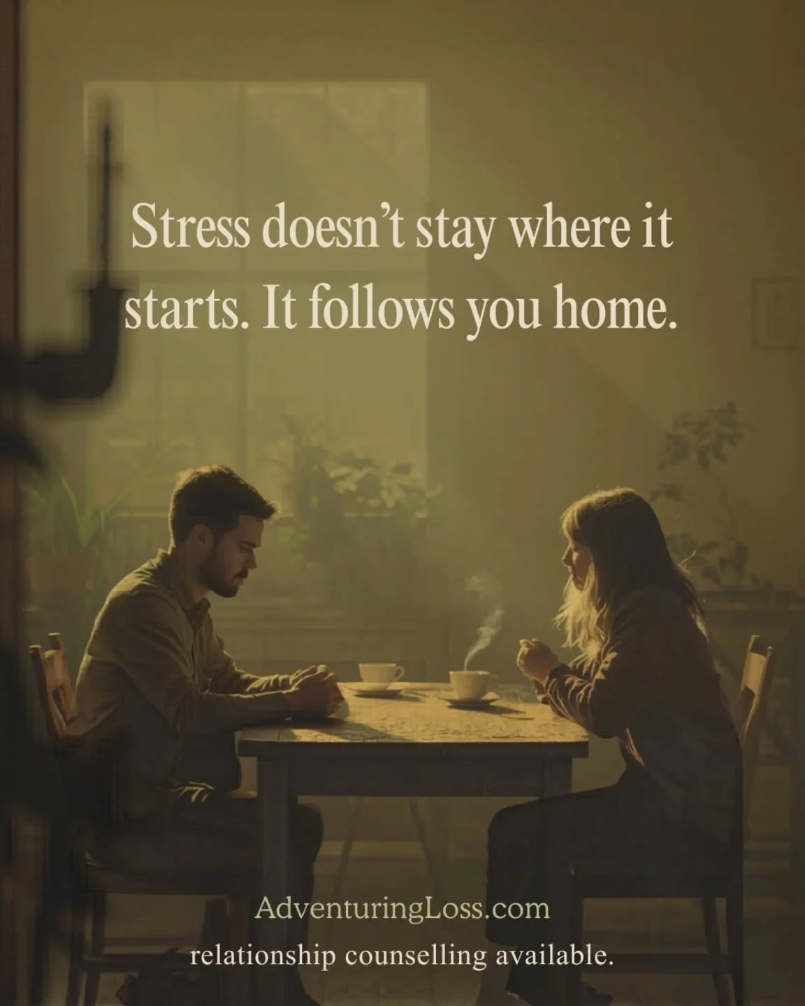 There is a particular kind of distance that grows in a relationship not from a lack of love but from too much weight, carried for too long, without enough support.

The burnout that makes you short-tempered before you've even walked through the door.