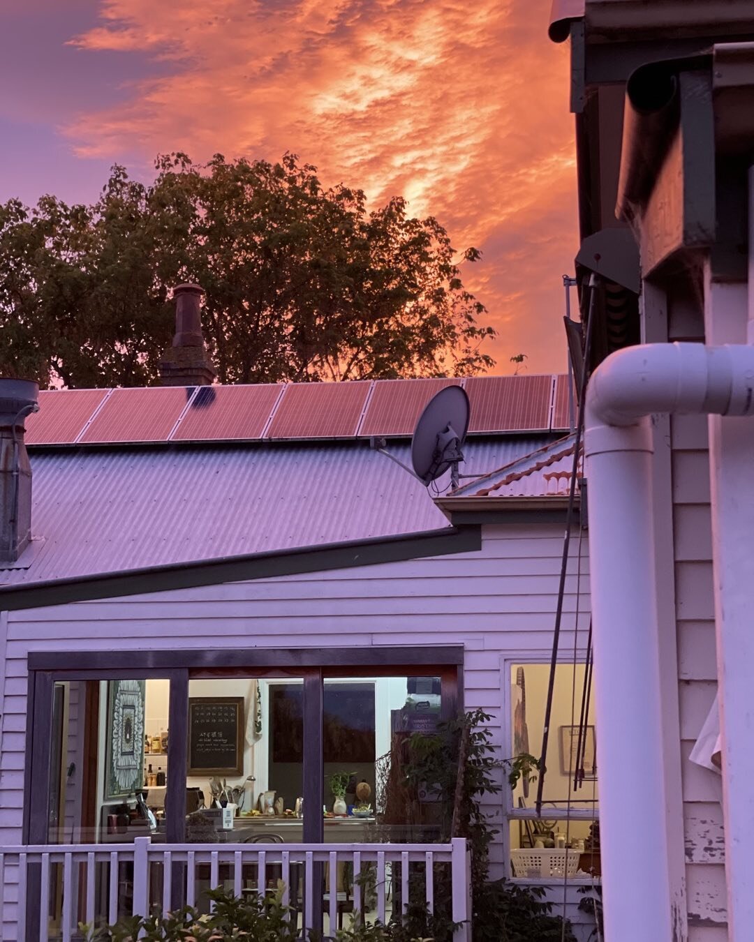 morning colour over the kitchen