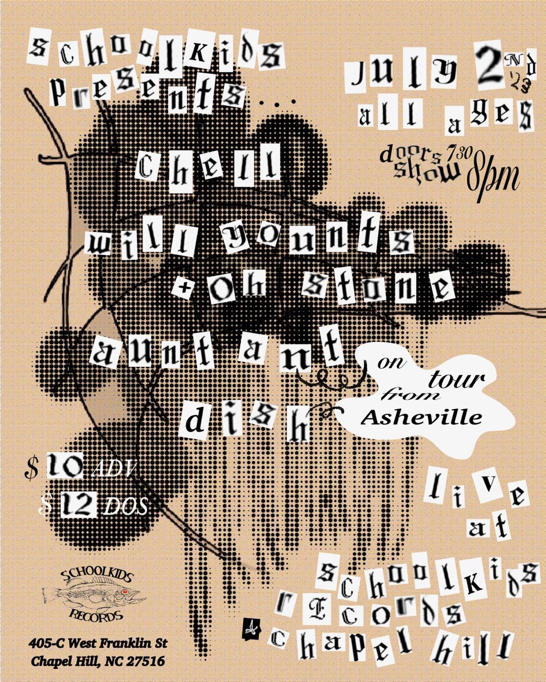 will younts + oh stone / chell / dish / aunt ant (schoolkids records, jul '23)