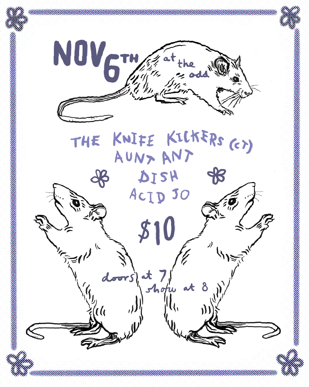 dish / the knife kickers / aunt ant / acid jo (the odd, nov '22)