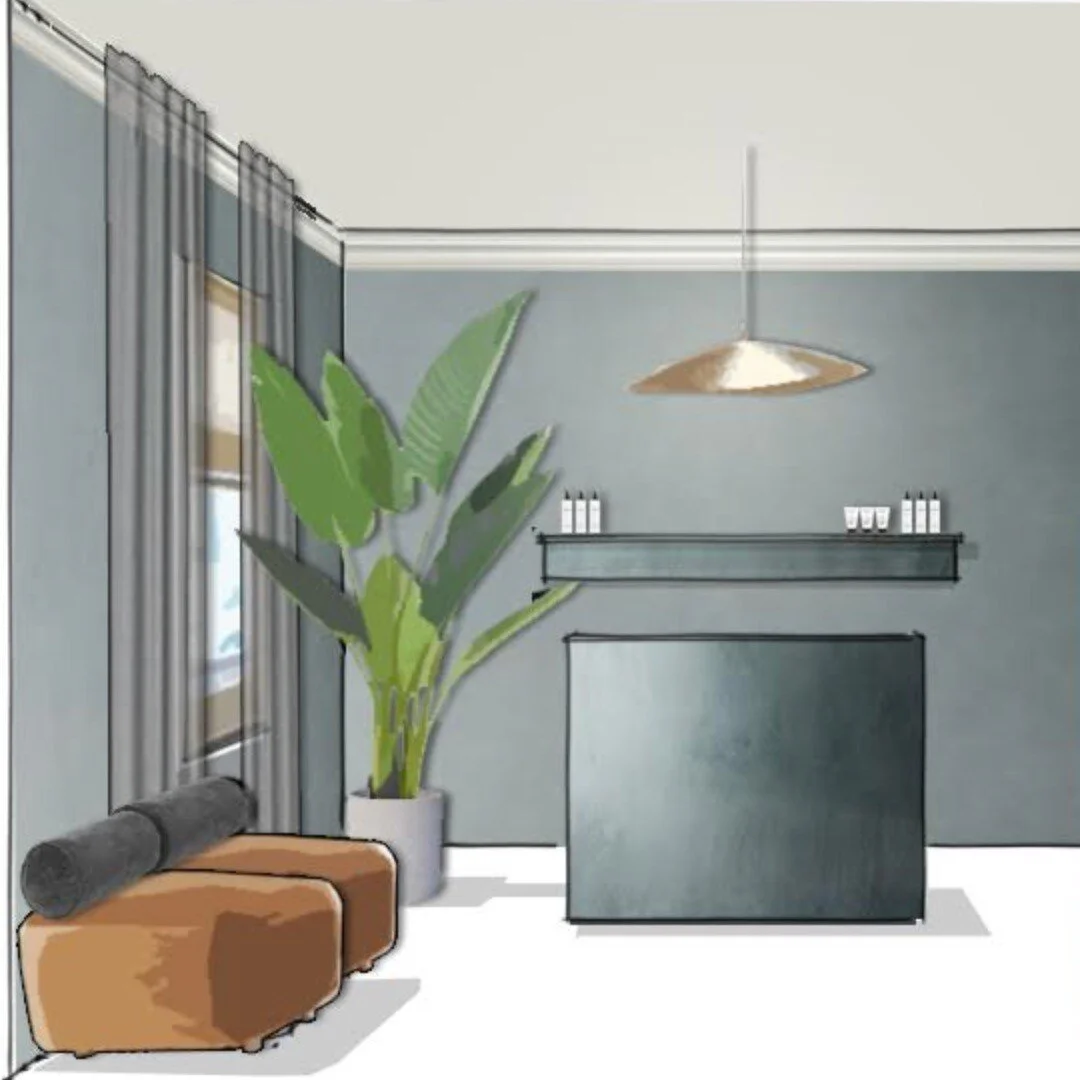 Found this little sketch design in the archives for Matilda the Salon @matildaharrisonhair now the most beautiful space to go for the perfect haircut ✨
Joinery by @artisanjoinery_sa