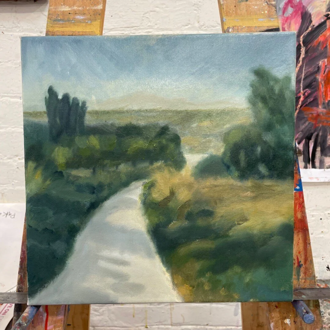 First attempt painting a landscape at Art School @sarahmcdonaldartist #spanishlandscapes #rhonda #oilpainting
