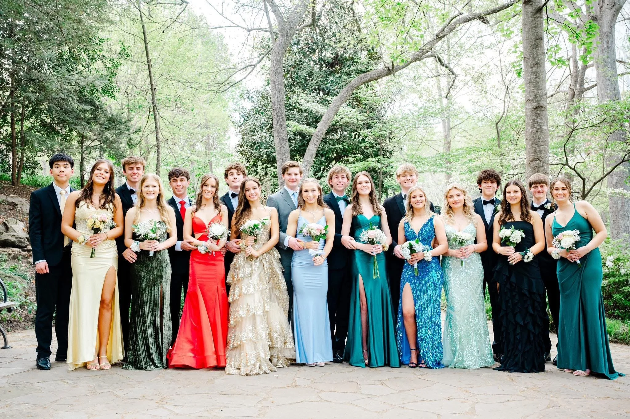 Prom bouquets and boutonnieres: Prom Flower Bar where they made their own bouquets