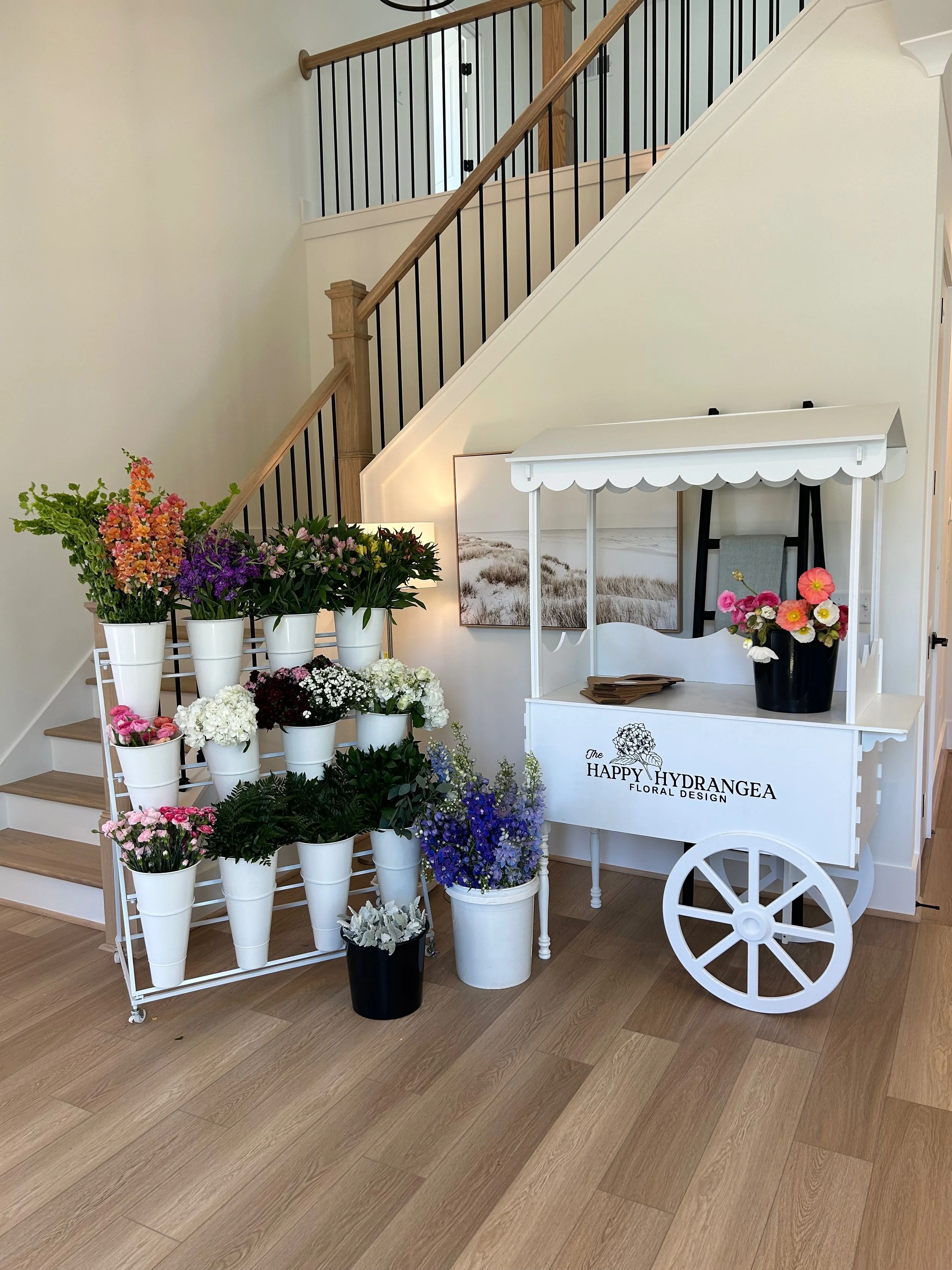 Flower Bar set up at an Open House