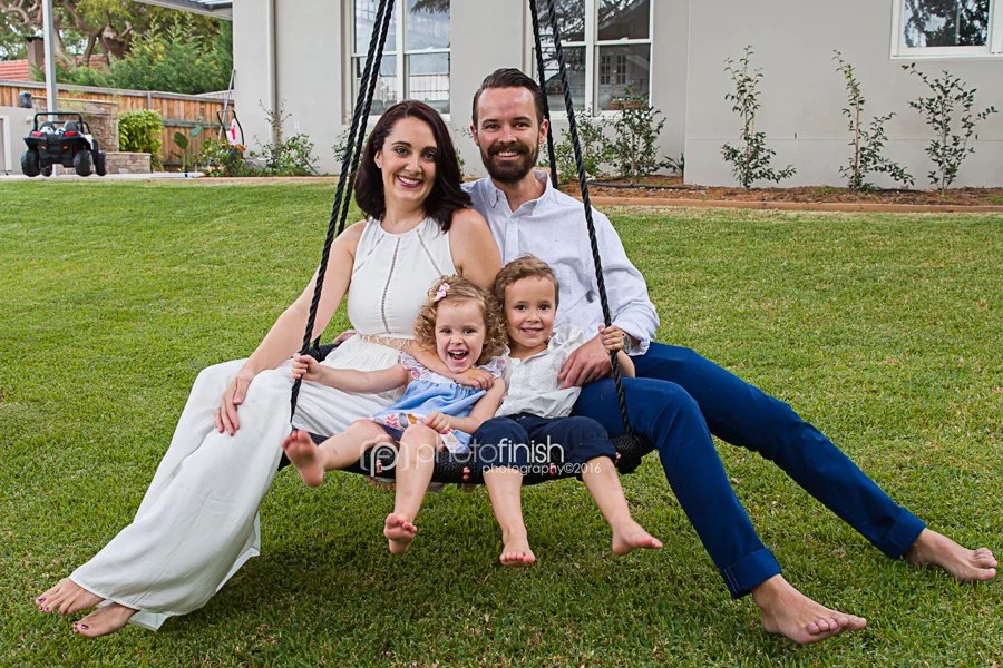 Lifestyle family photography in Warrawee with natural sunlight and greenery