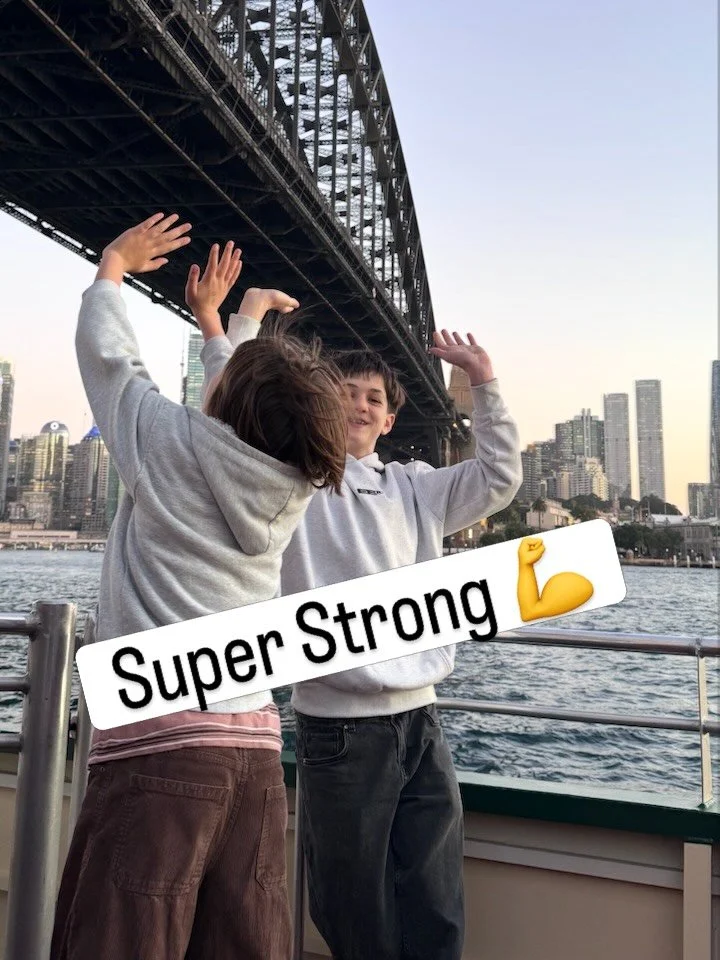 We had 2 incredible creative young minds on our City Beats Harbour Treats tour today. 

They planed the shot of them holding up the bridge on approach from Balmain East and pulled it off beautifully - don&rsquo;t you think 😀🙌

The 30 minute &lsquo;