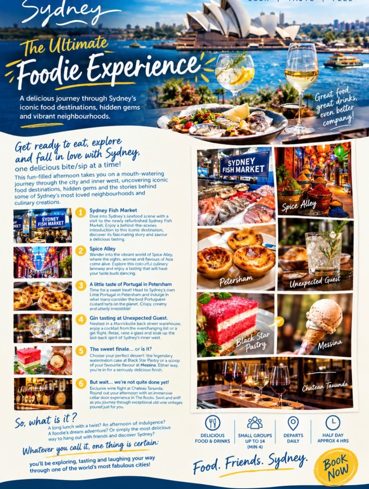 🎄🍸 DITCH THE BORING CHRISTMAS PARTY! 🍷🎅

This year, swap the office party for a delicious Sydney adventure!

🥂 Eat, sip, laugh and celebrate your way around Sydney!

Introducing The Ultimate Sydney Food Tour &mdash; a festive feast for the sense